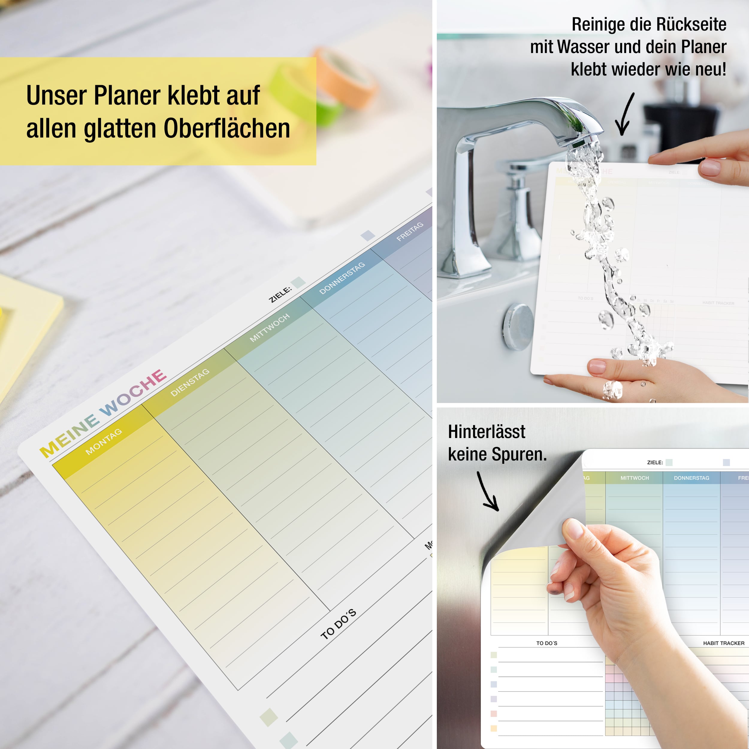 A4 Whiteboard Wochenplaner, selbstklebend inkl. Stift