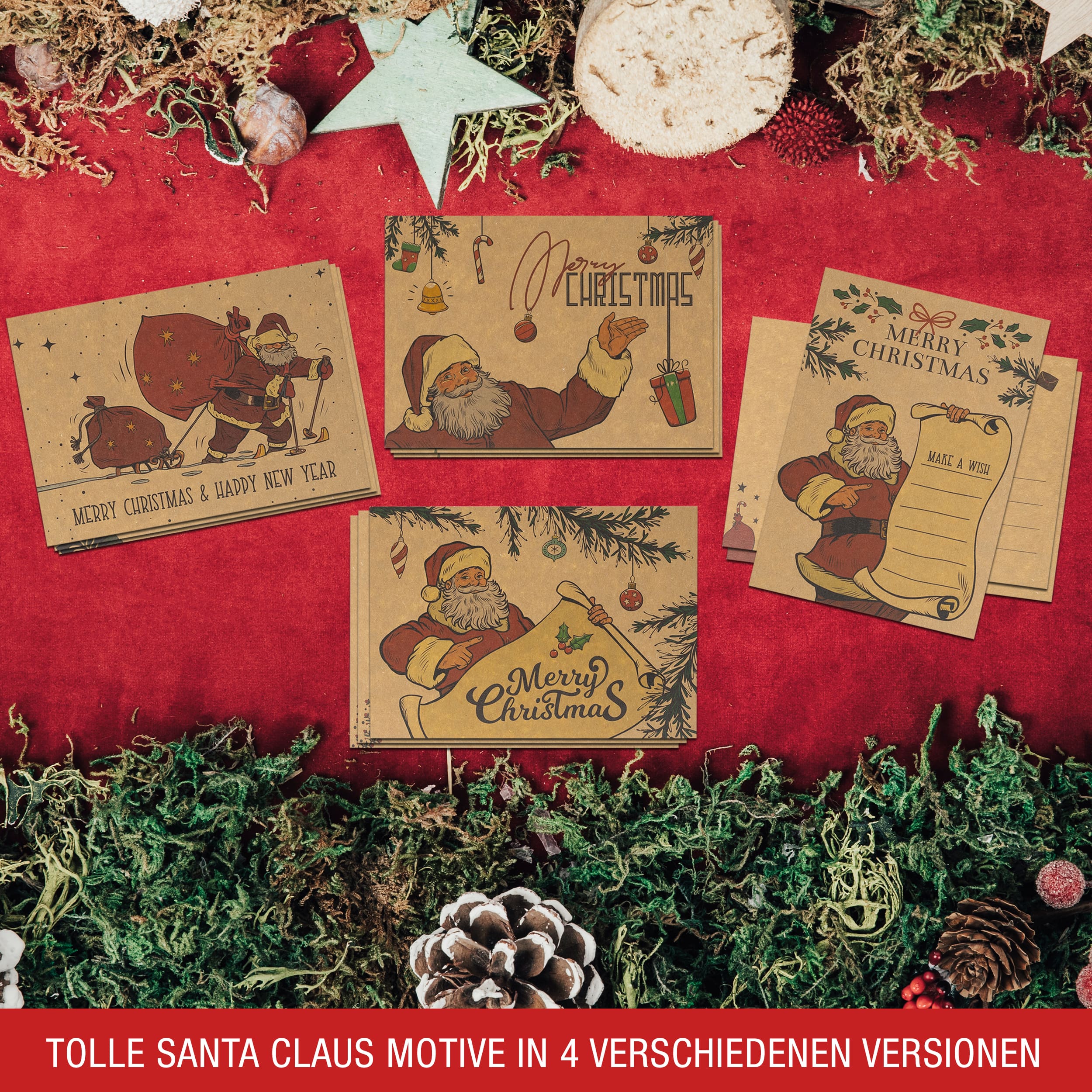 Weihnachtspostkarten "Santa"
