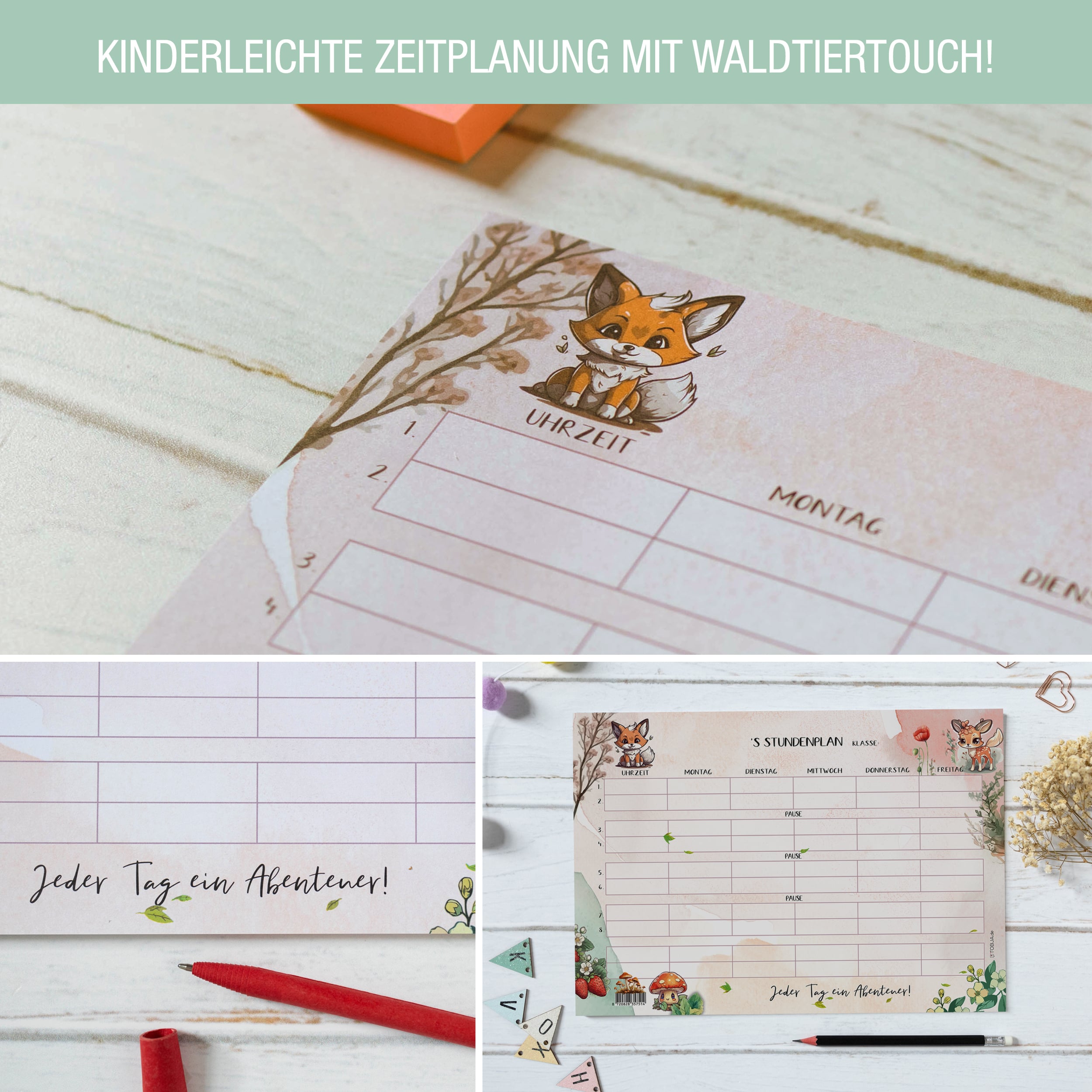 Kinder Stundenplan mit tierischem Spaßgarant!