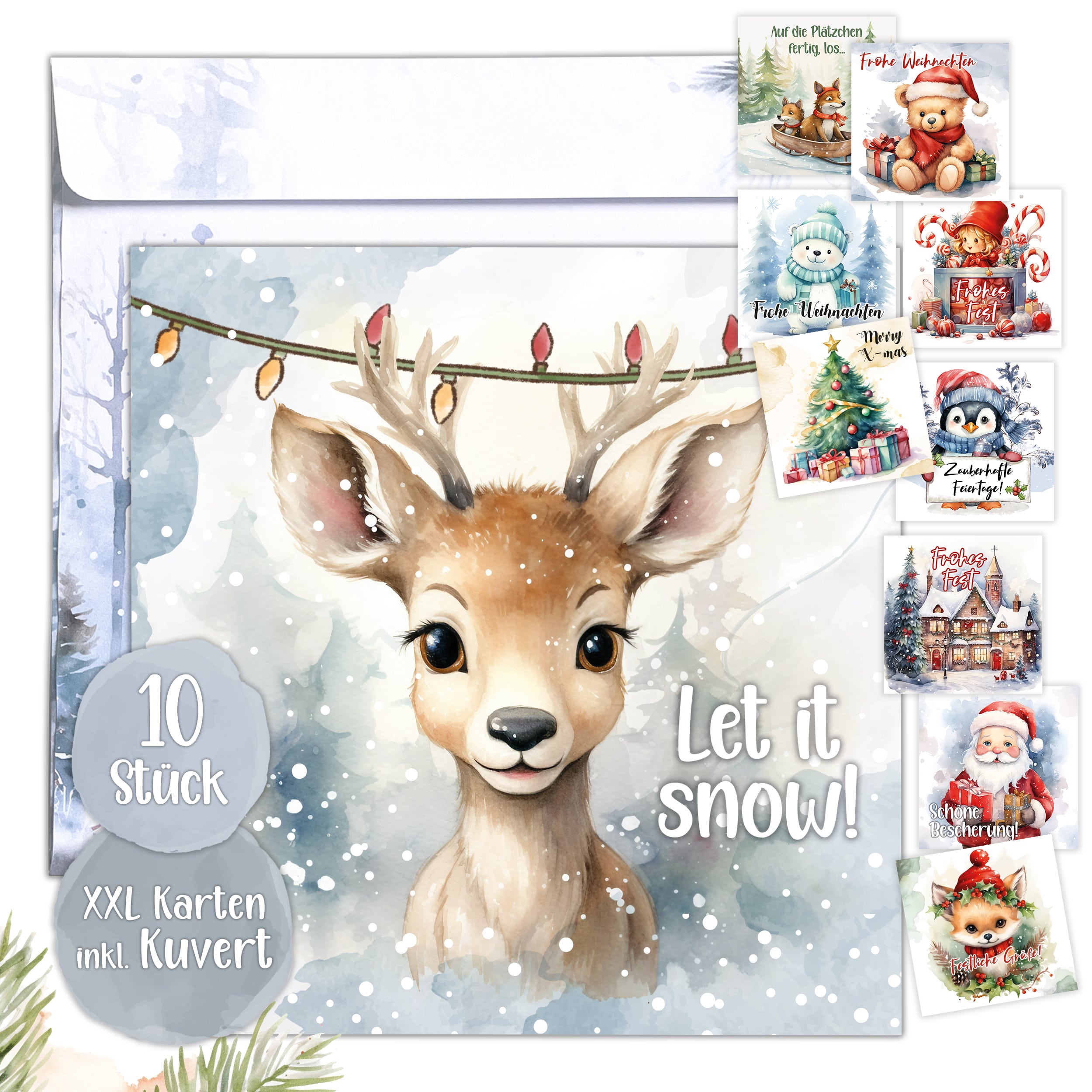 Weihnachtskarten XXL mit Umschlägen Weihnachtskarten XXL mit Umschlägen