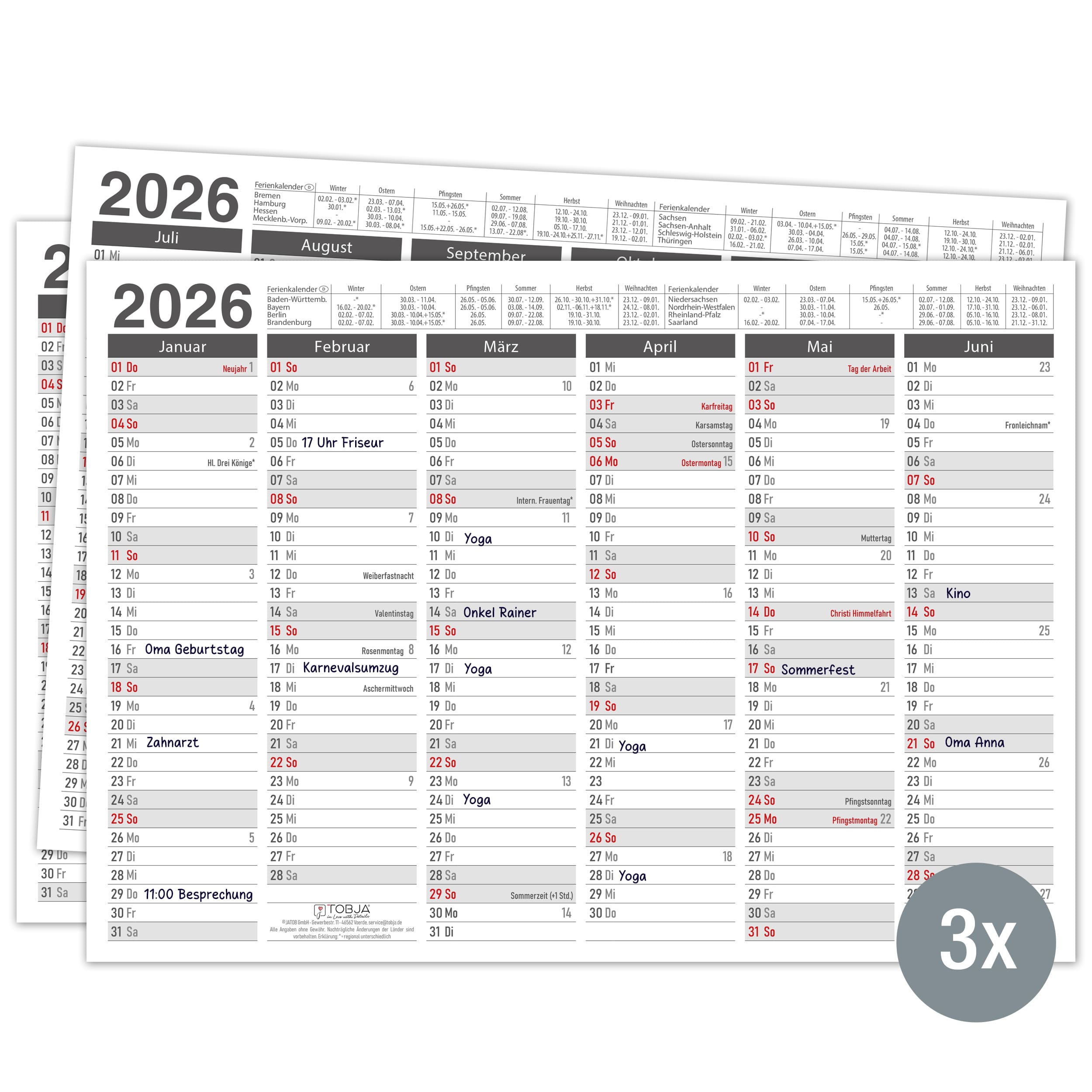 Tafelkalender 2026 "Anthrazit"