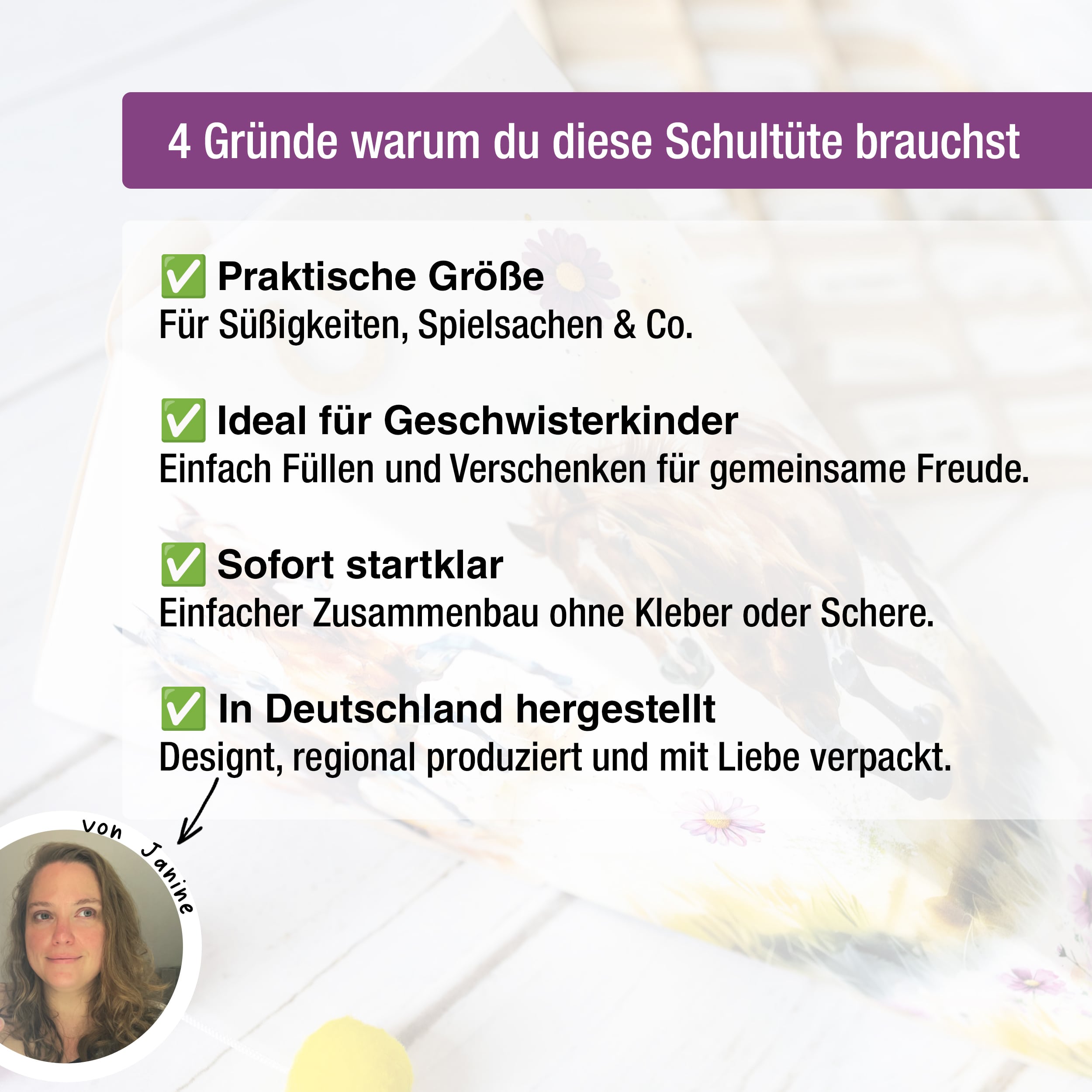Mini Schultüte Pferd