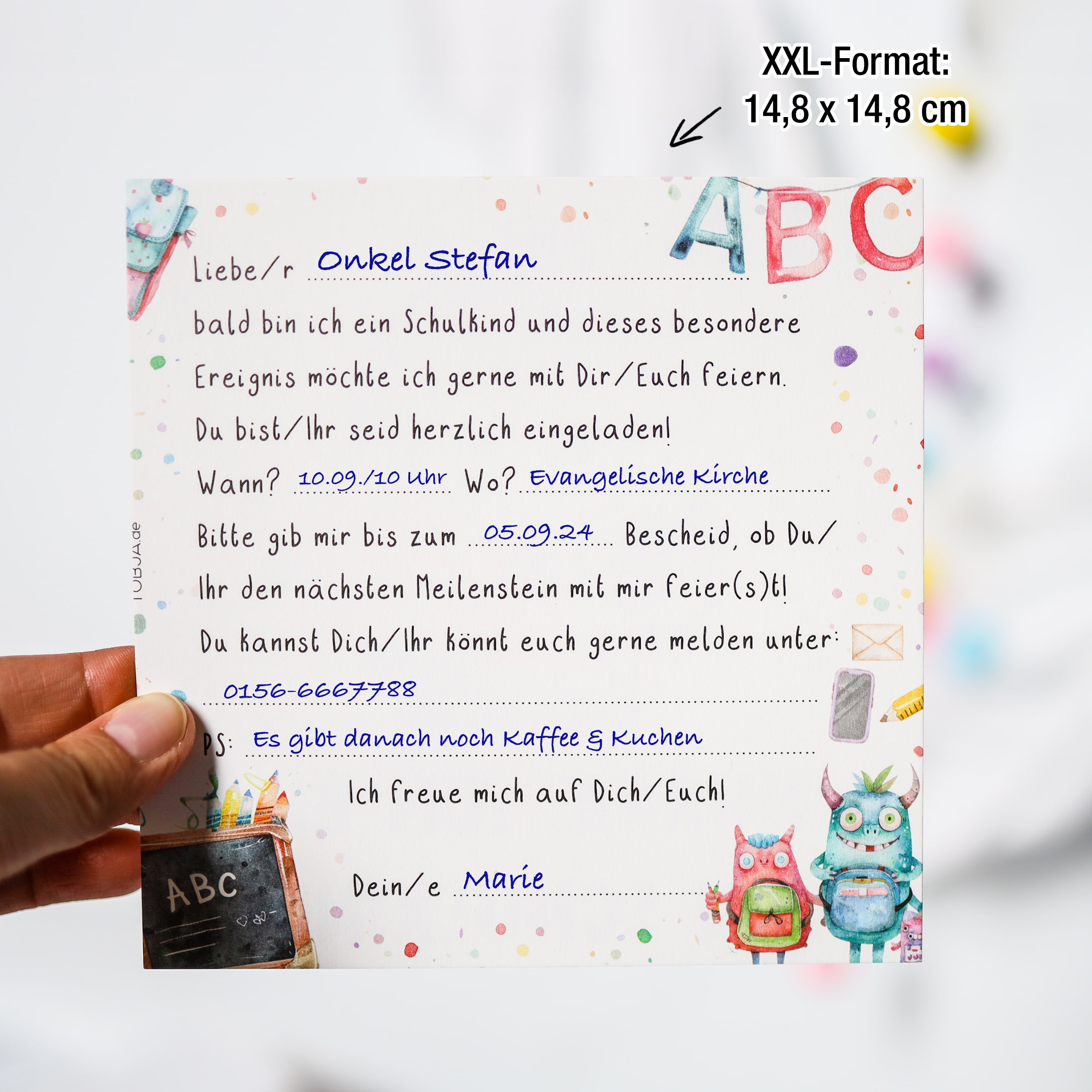 Einladungskarten Einschulung "Monster" 