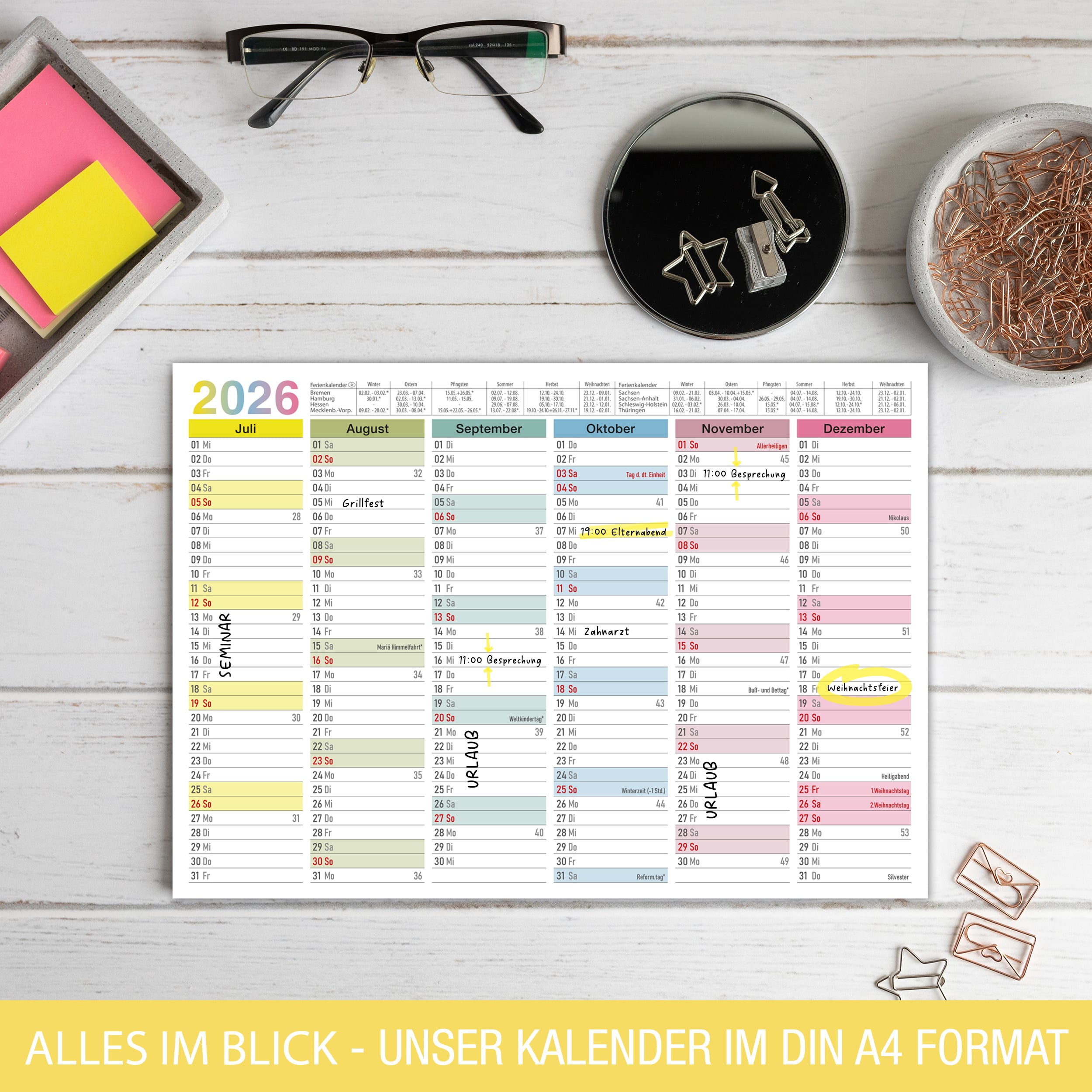 Tafelkalender 2026 "bunt" Tafelkalender 2026 "bunt"