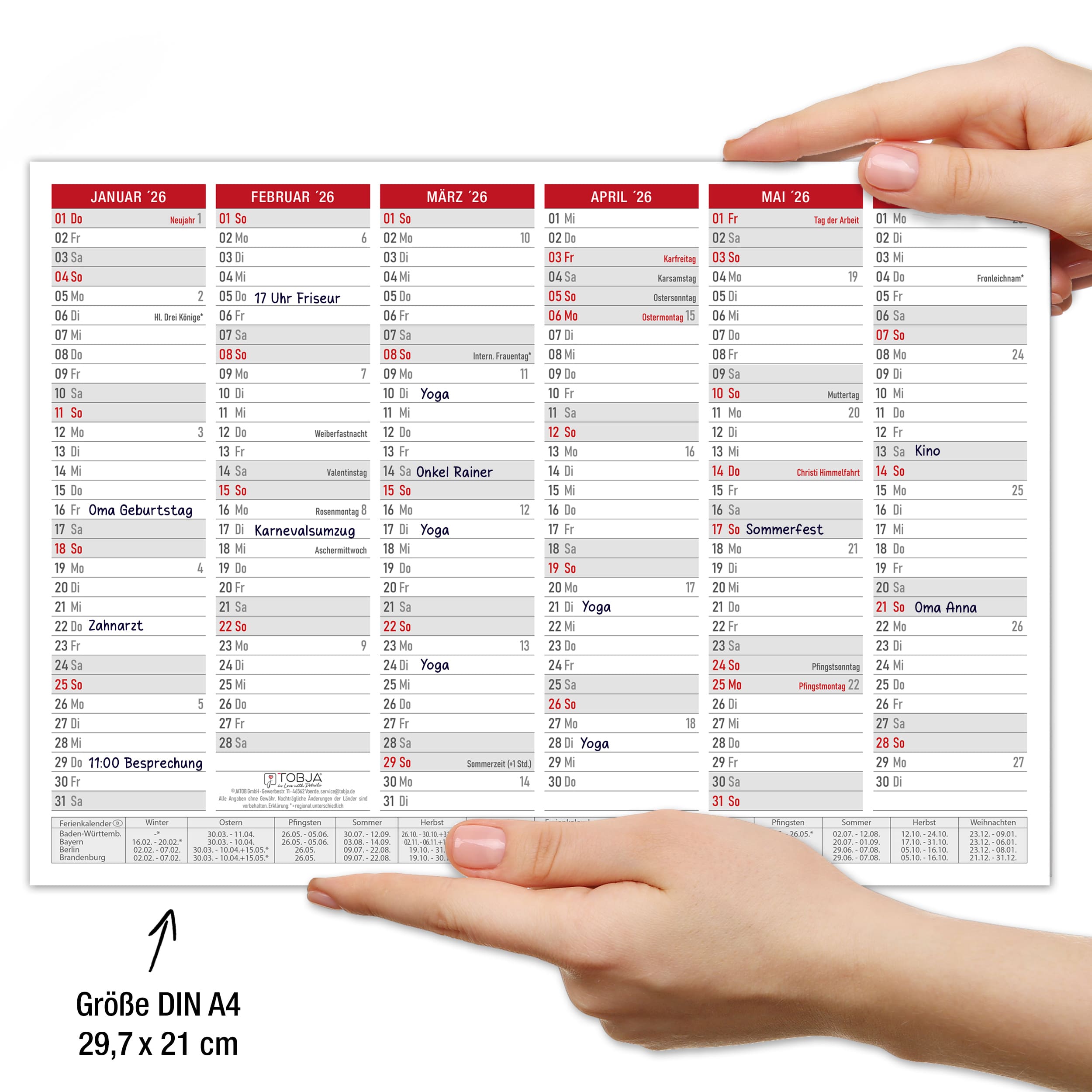 Tafelkalender 2026 "rot" Tafelkalender 2026 "rot"