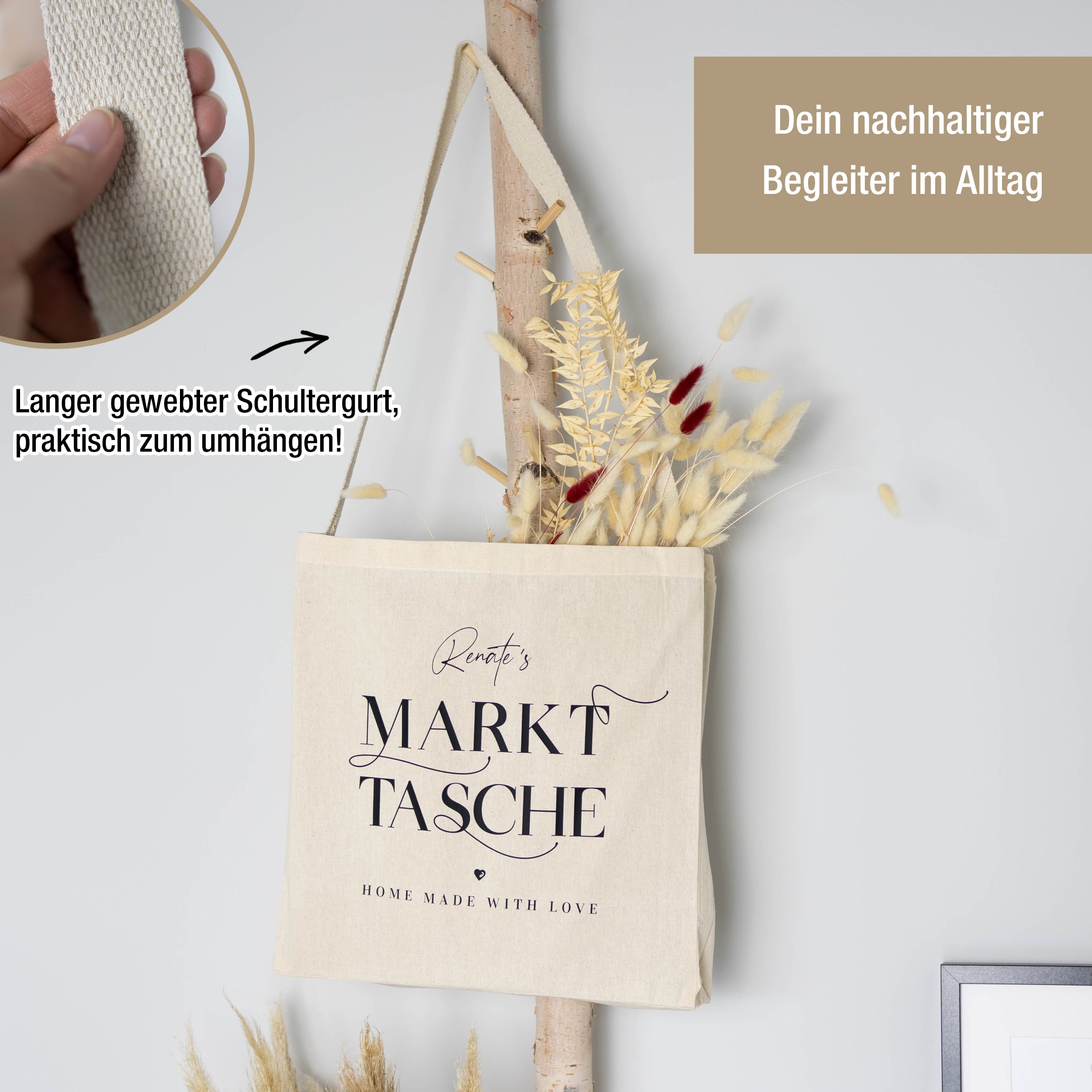 Markttasche Deluxe: Personalisierbar & umweltfreundlich Markttasche Deluxe: Personalisierbar & umweltfreundlich