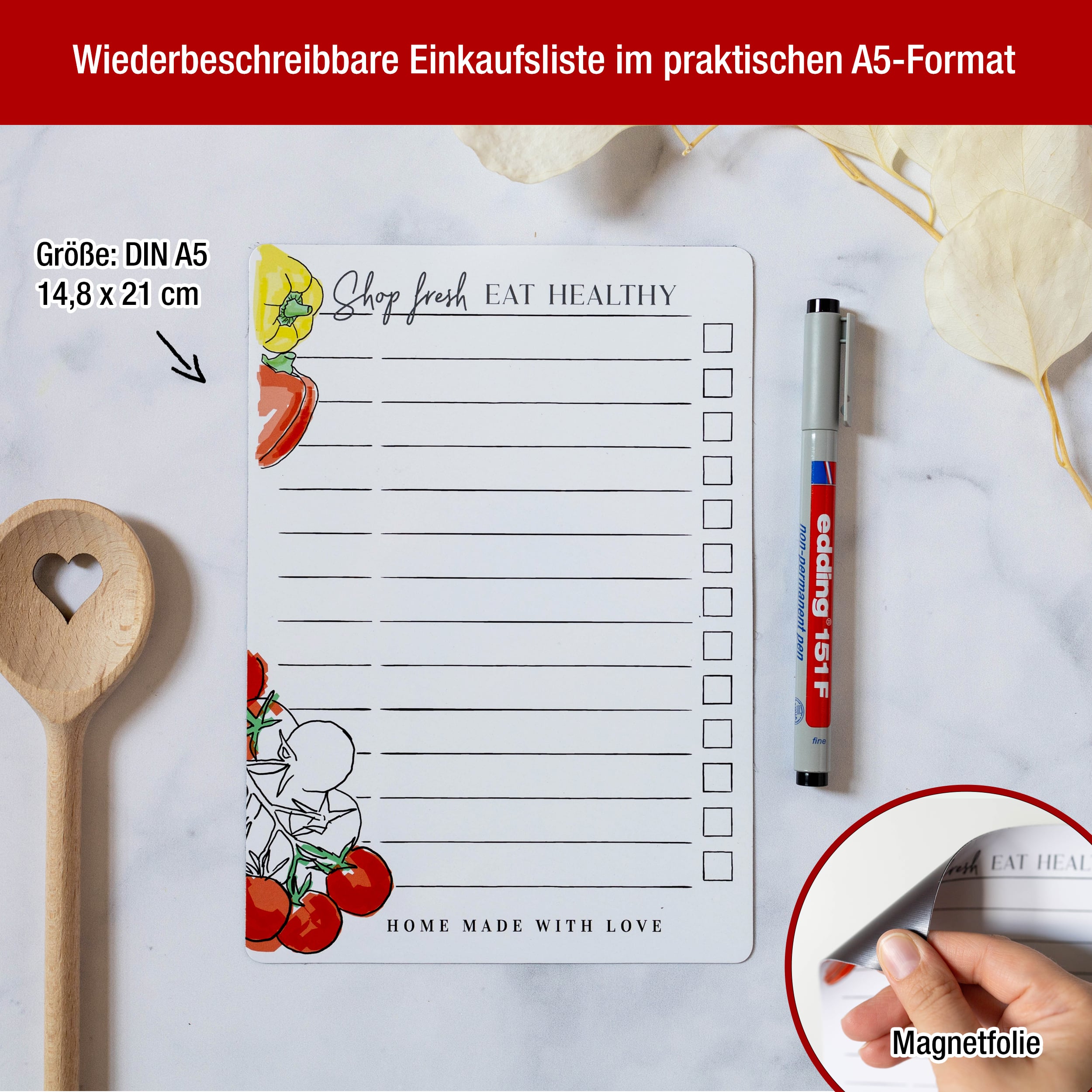 A5 Einkaufsliste magnetisch