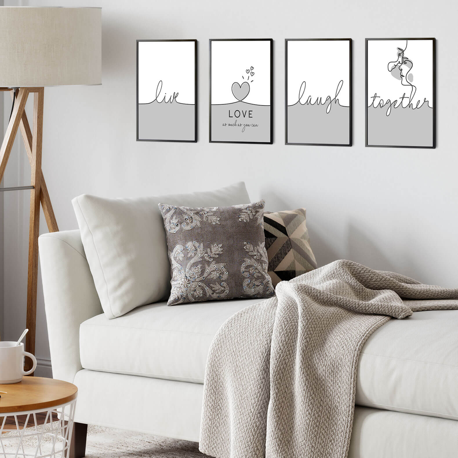 Feelings Poster Set "grau line"