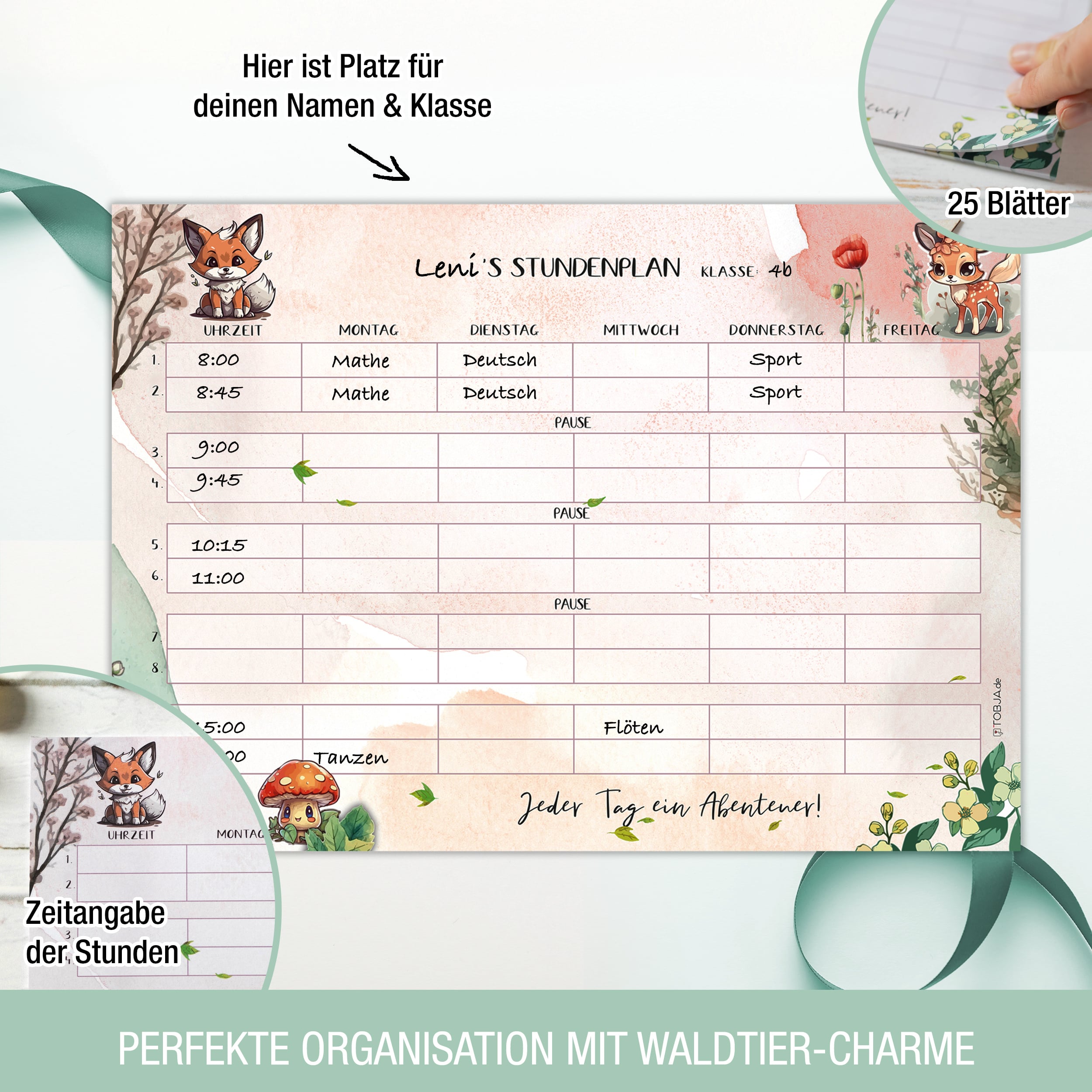 Kinder Stundenplan mit tierischem Spaßgarant!