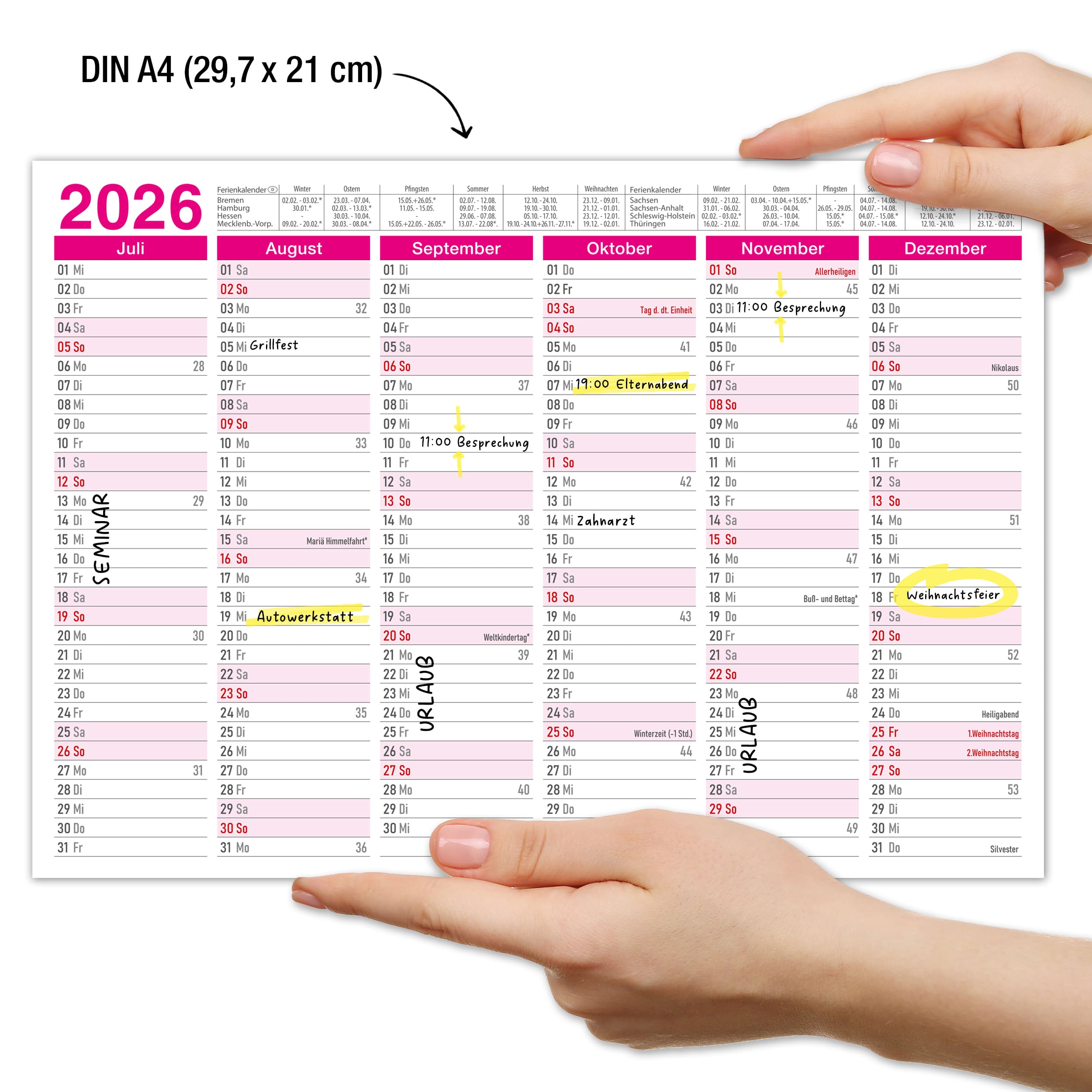 Tafelkalender 2026 "pink" Tafelkalender 2026 "pink"