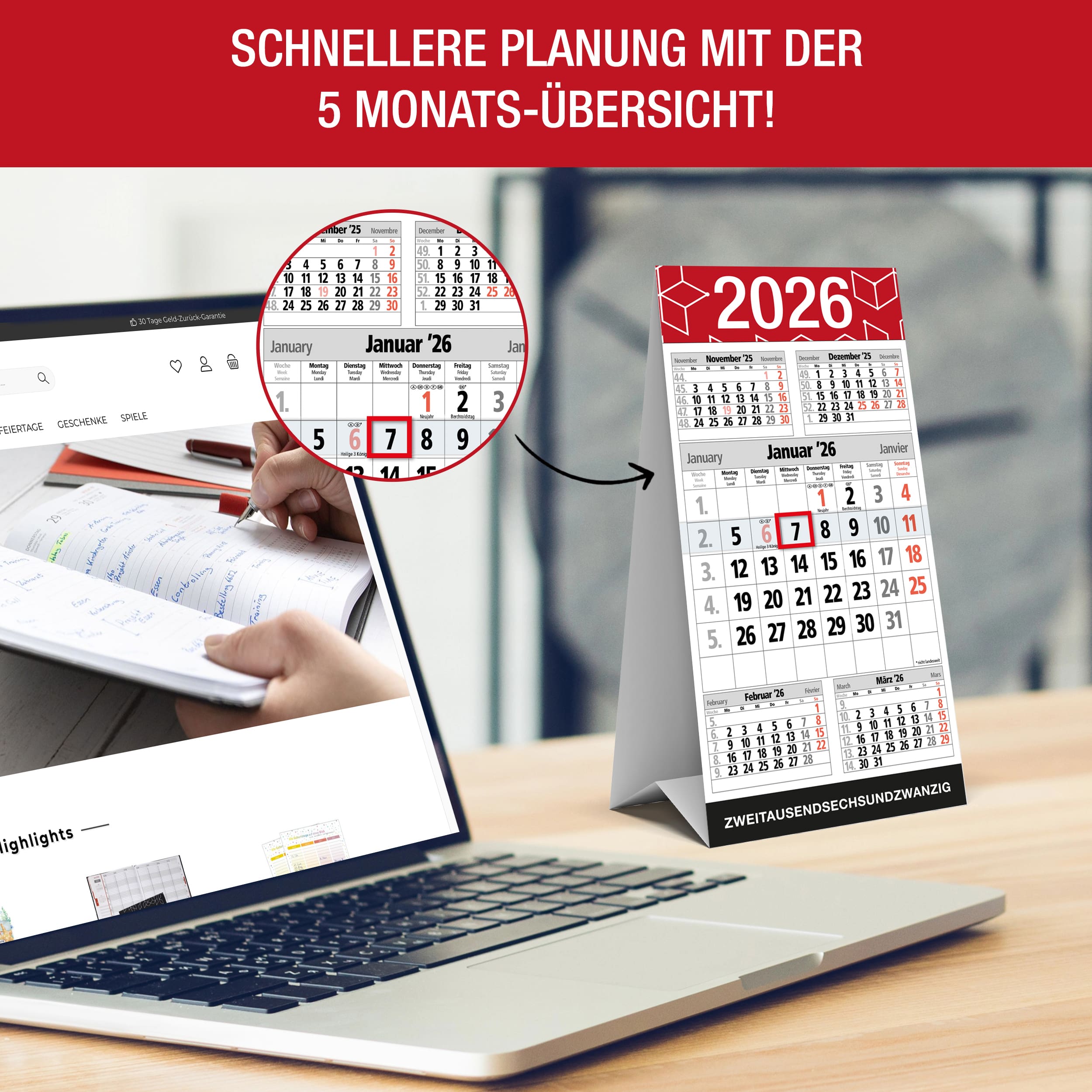 Tischkalender 2026 zum Aufstellen Tischkalender 2026 zum Aufstellen