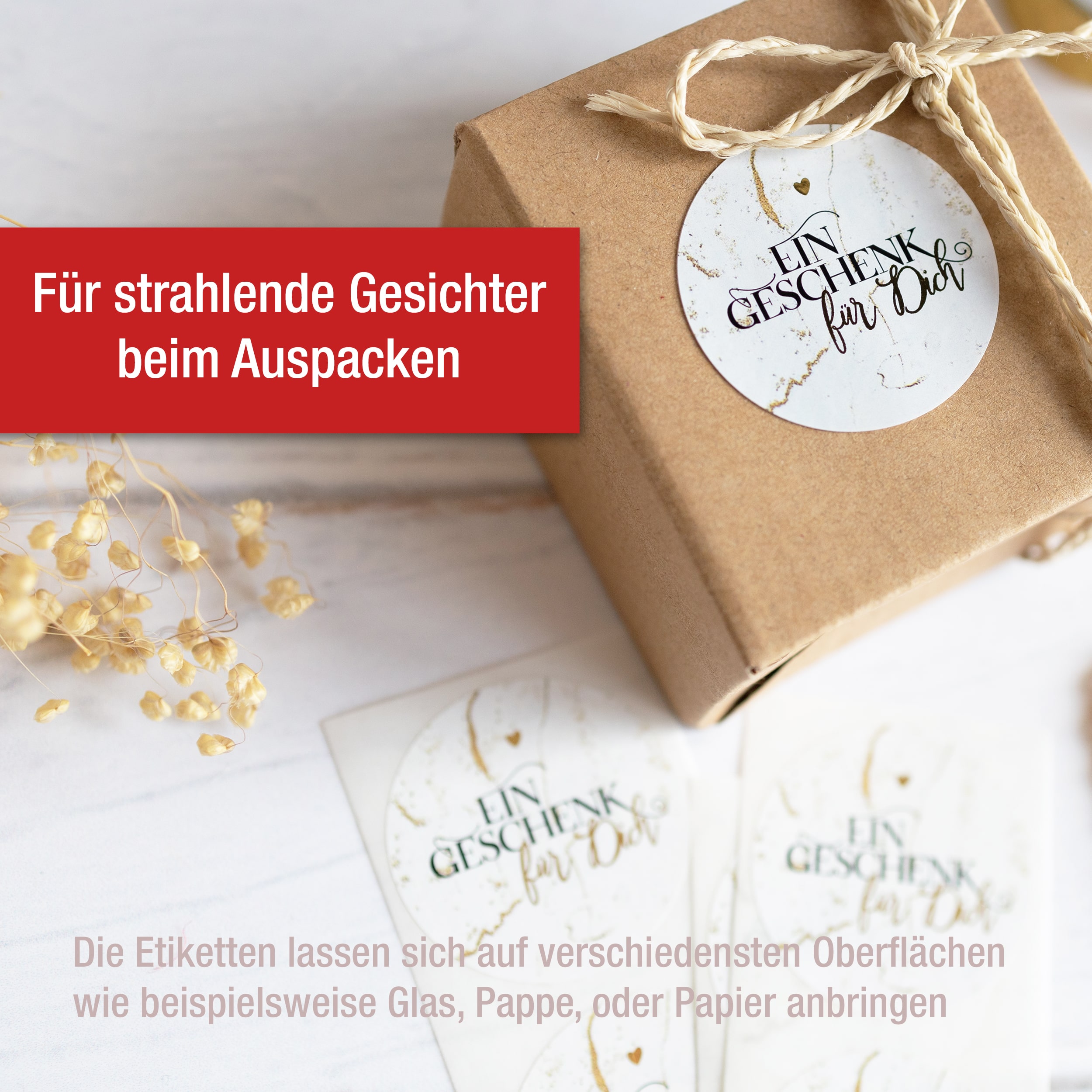 "Ein Geschenk für Dich" Aufkleber Gold