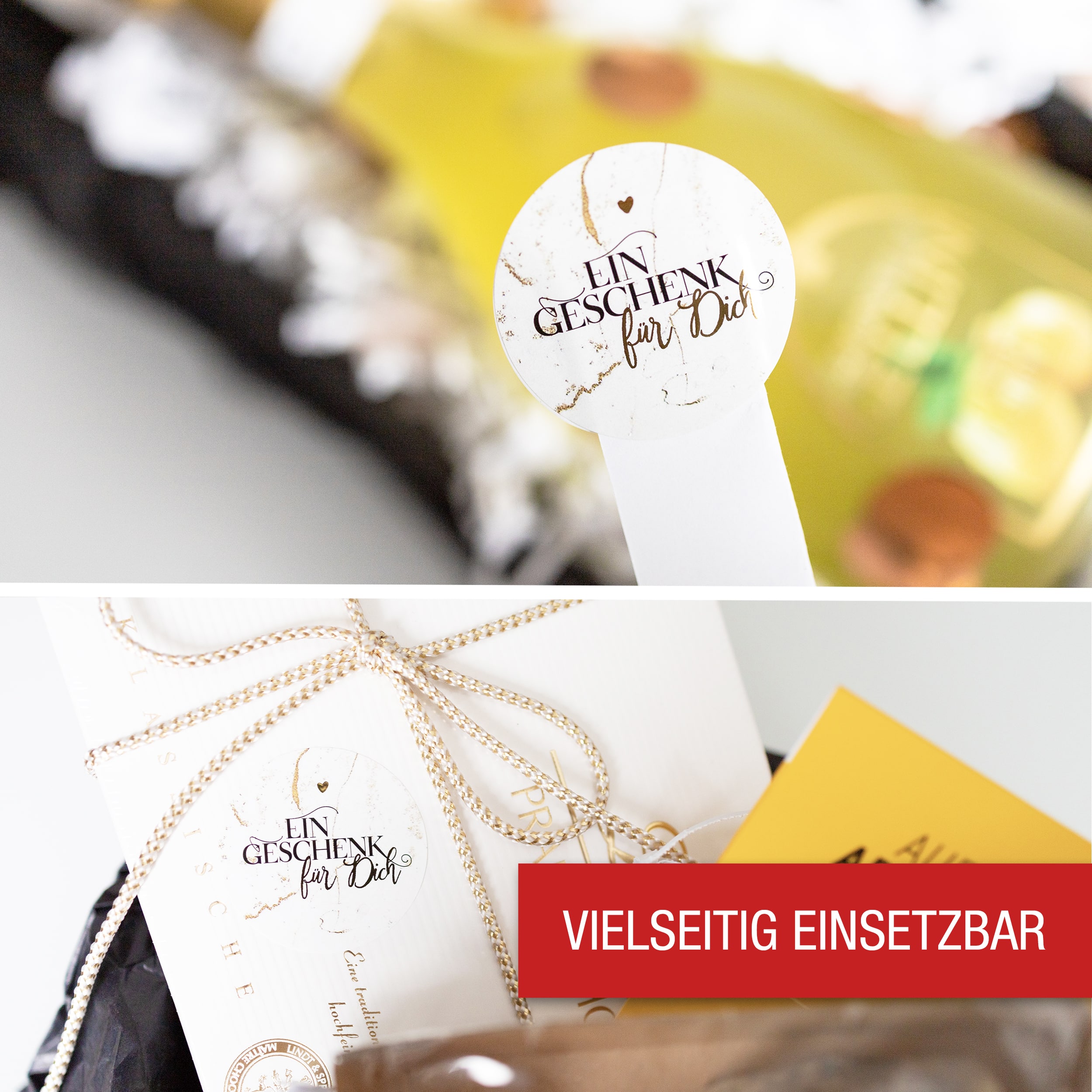 "Ein Geschenk für Dich" Aufkleber Gold