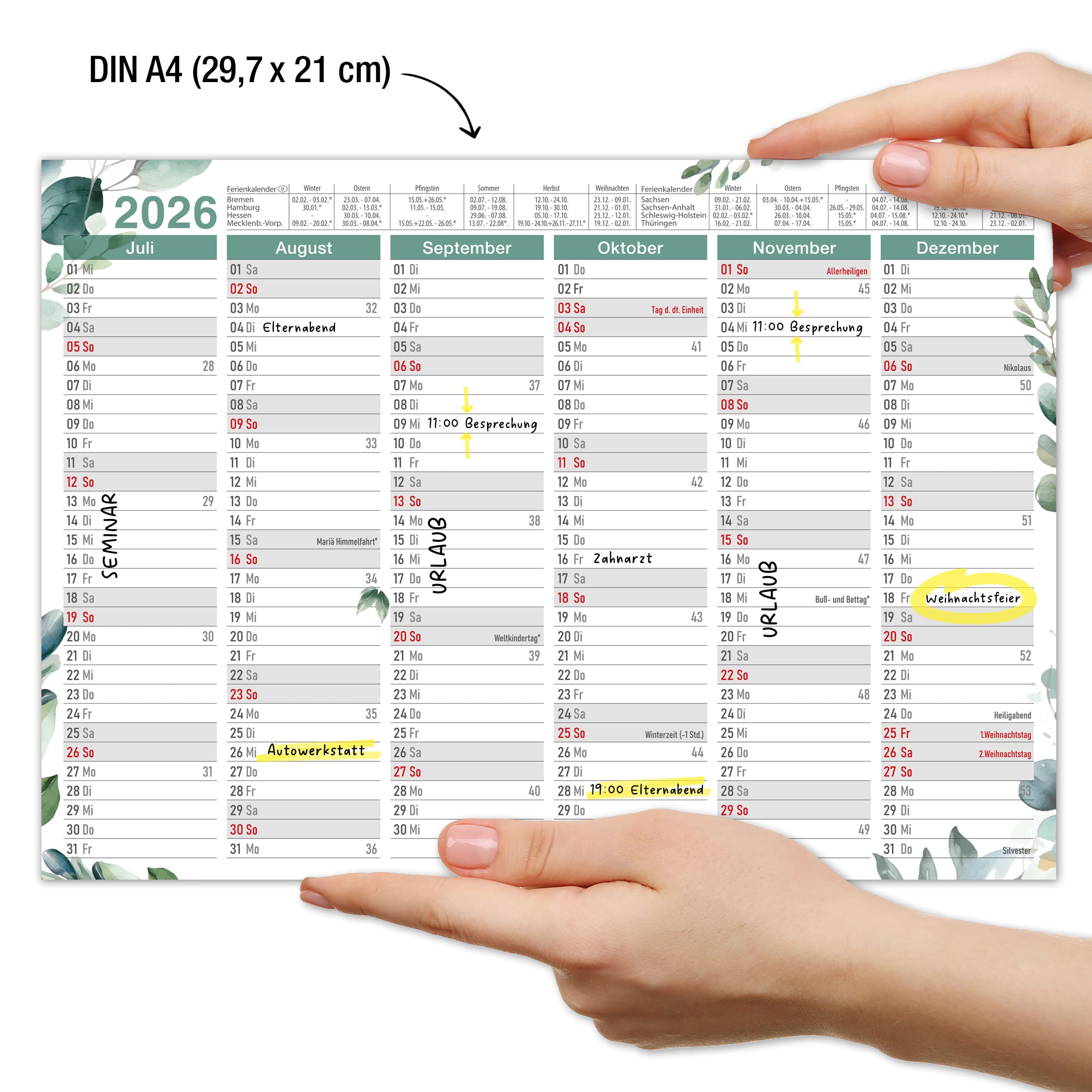 Tafelkalender 2026 "Eukalyptus" Tafelkalender 2026 "Eukalyptus"