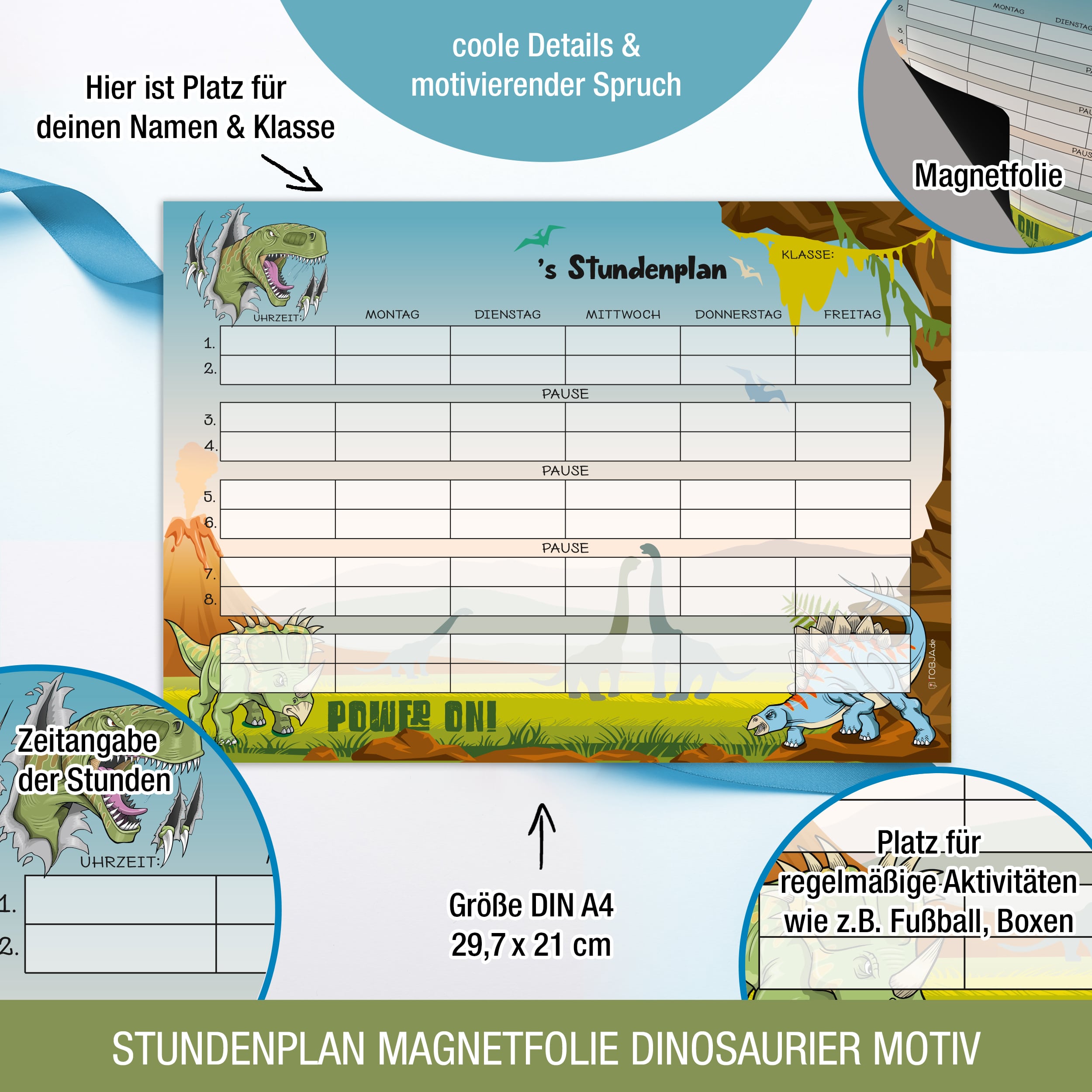 Stundenplan magnetisch "Dinosaurier" Stundenplan magnetisch "Dinosaurier"