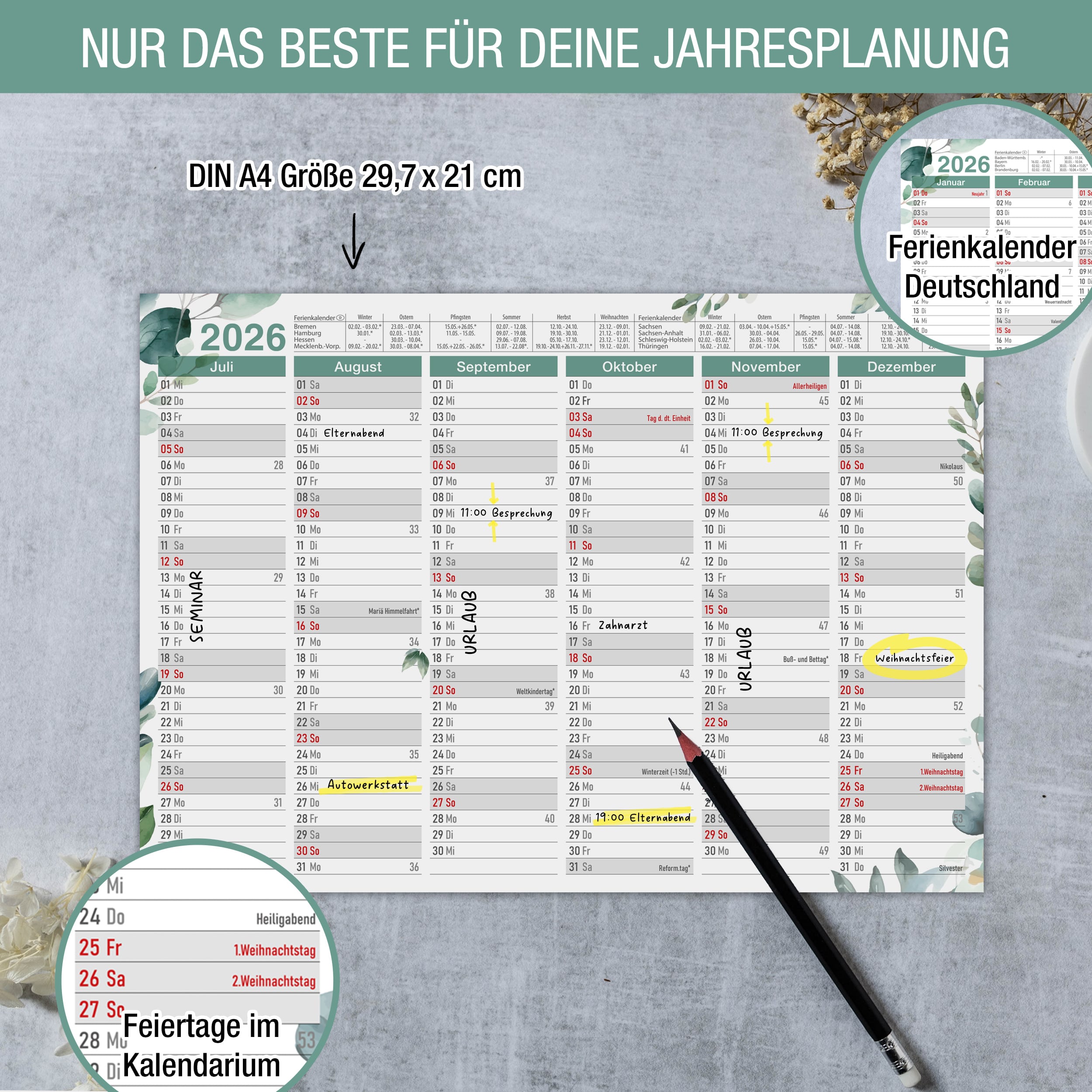 Tafelkalender 2026 "Eukalyptus" Tafelkalender 2026 "Eukalyptus"