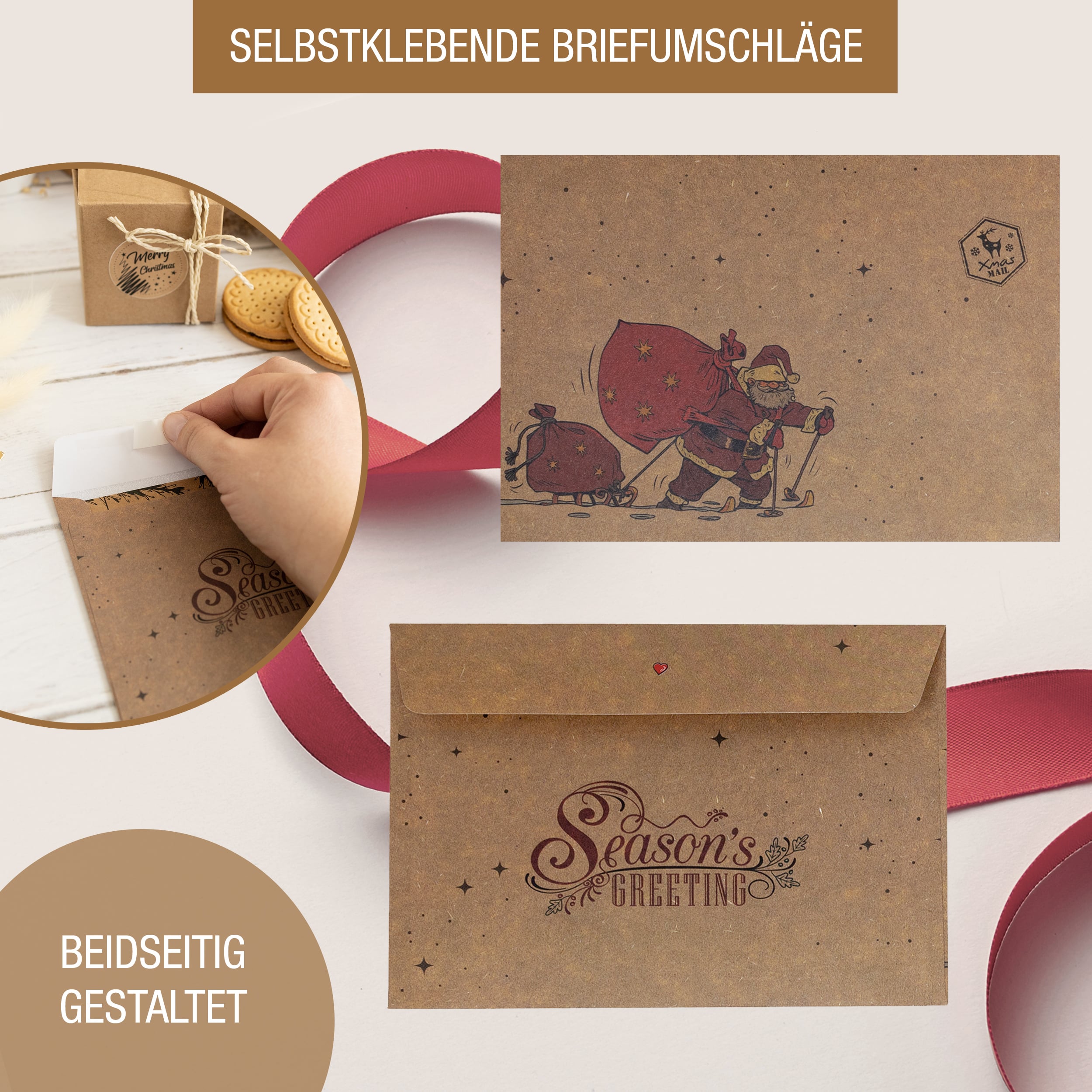 Weihnachtskarten Weihnachtsmann "Kraftpapier" Weihnachtskarten Weihnachtsmann "Kraftpapier"