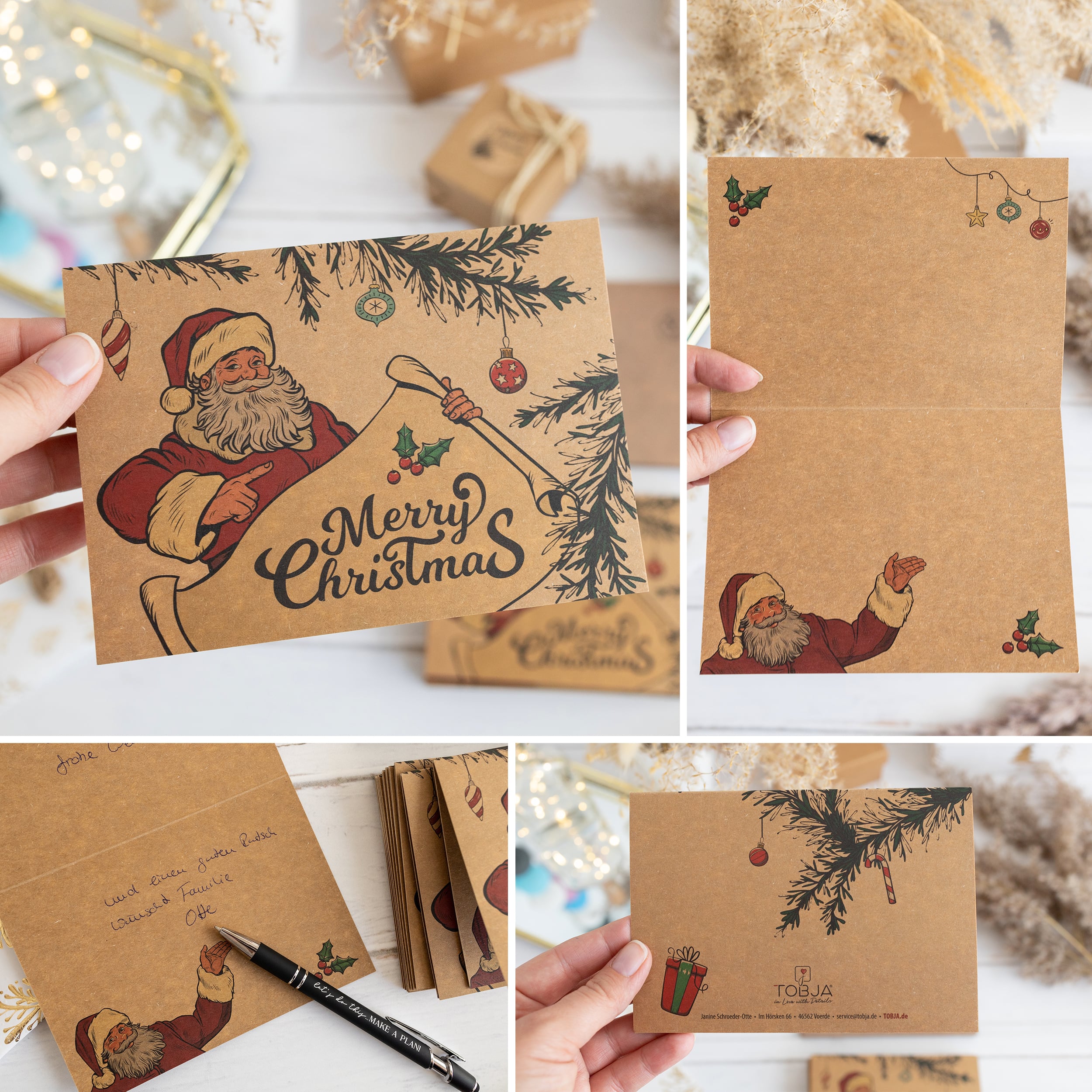Weihnachtskarten Weihnachtsmann "Kraftpapier"