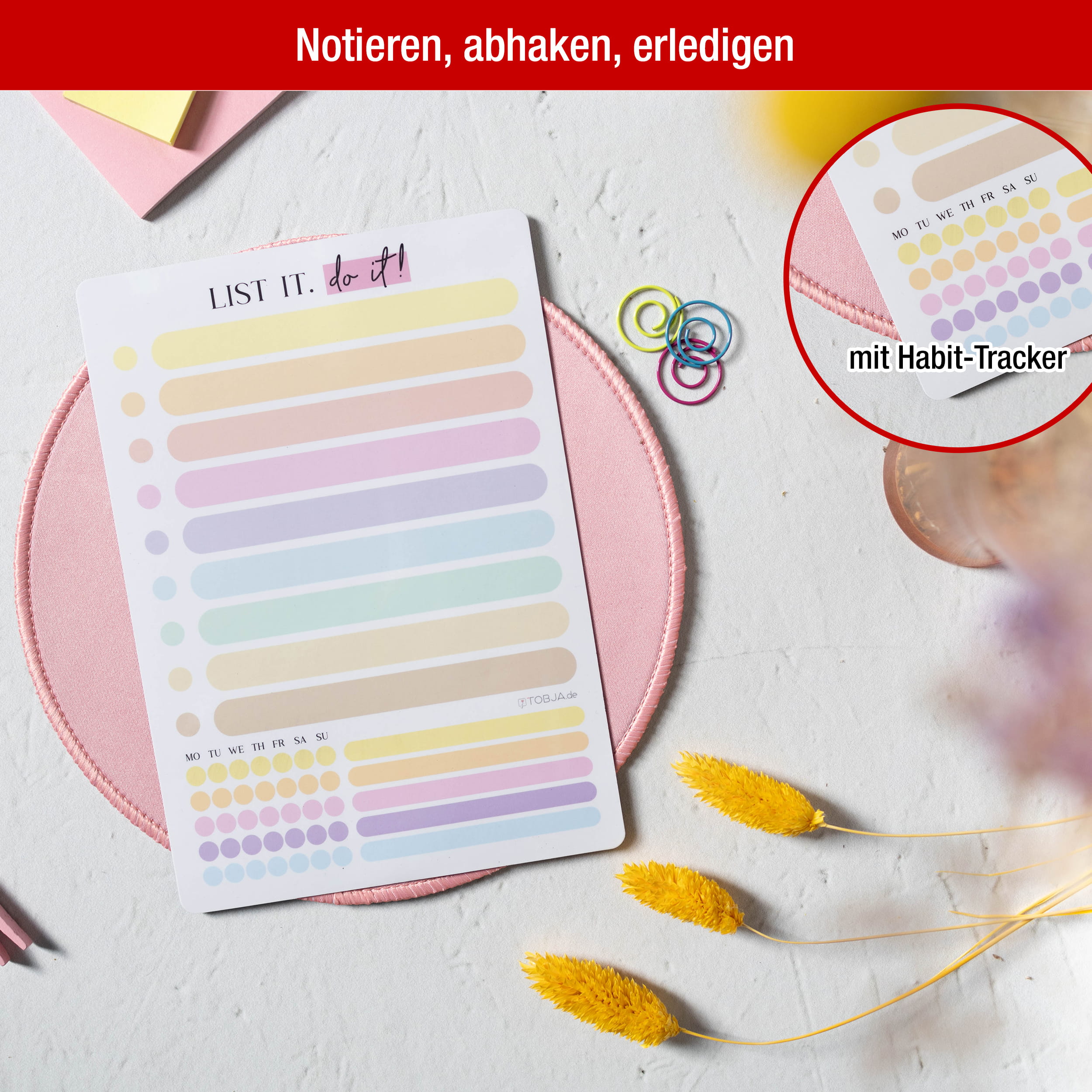 To-do Liste magnetisch A5 inkl. Stift | Habit-Tracker