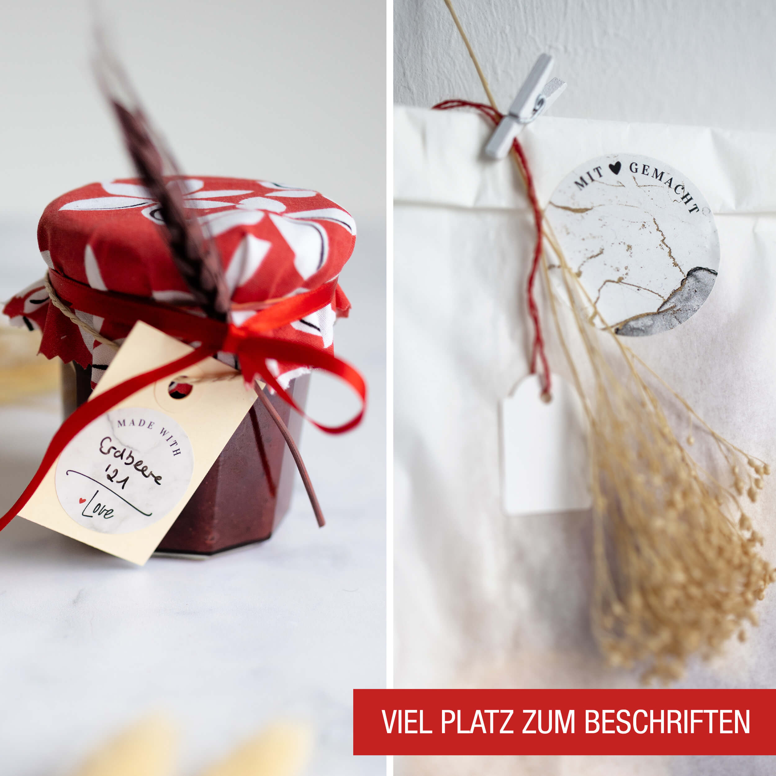 Sticker 4er-Set Bögen "Marmor Design"