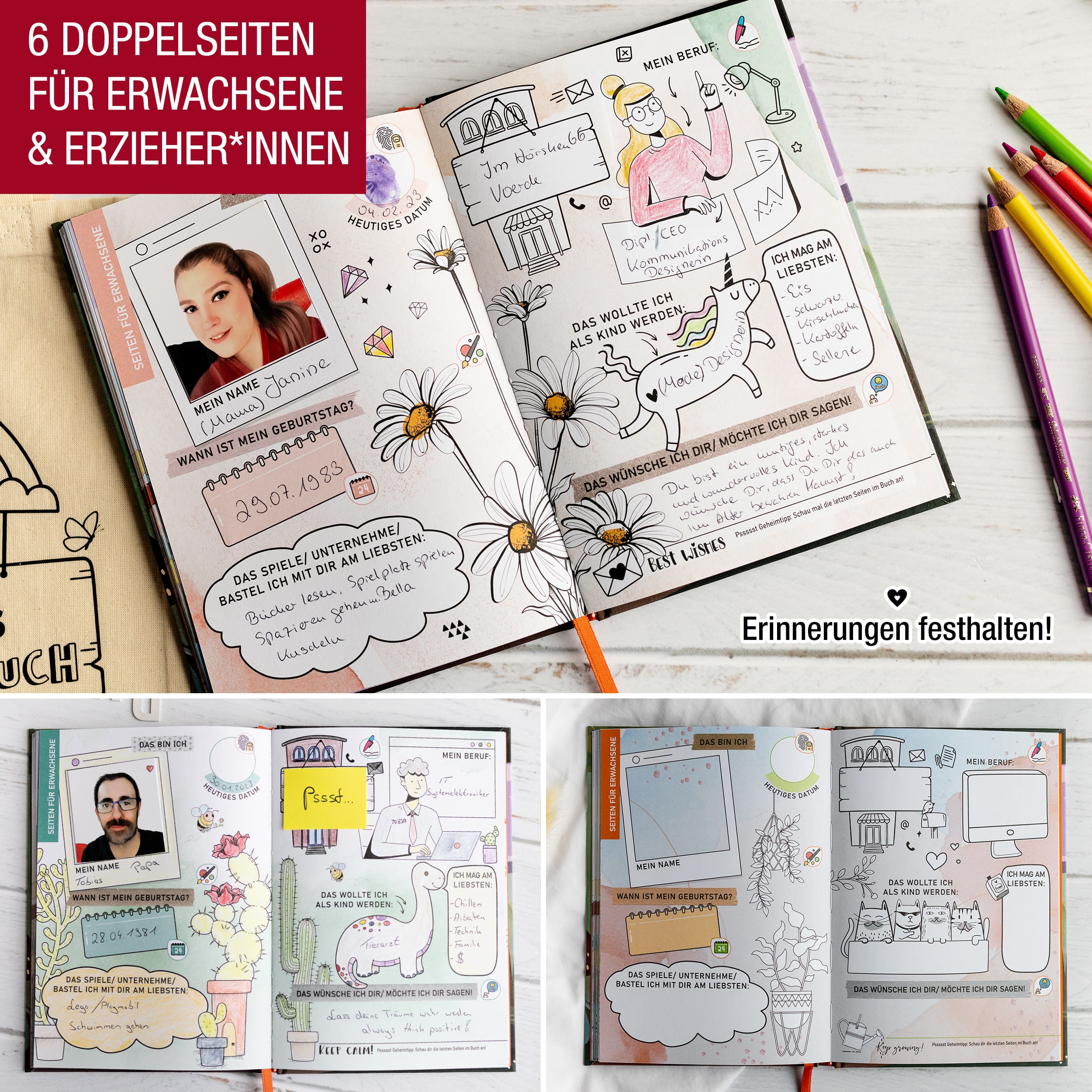 Freundebuch mit Personalisierter Stofftasche