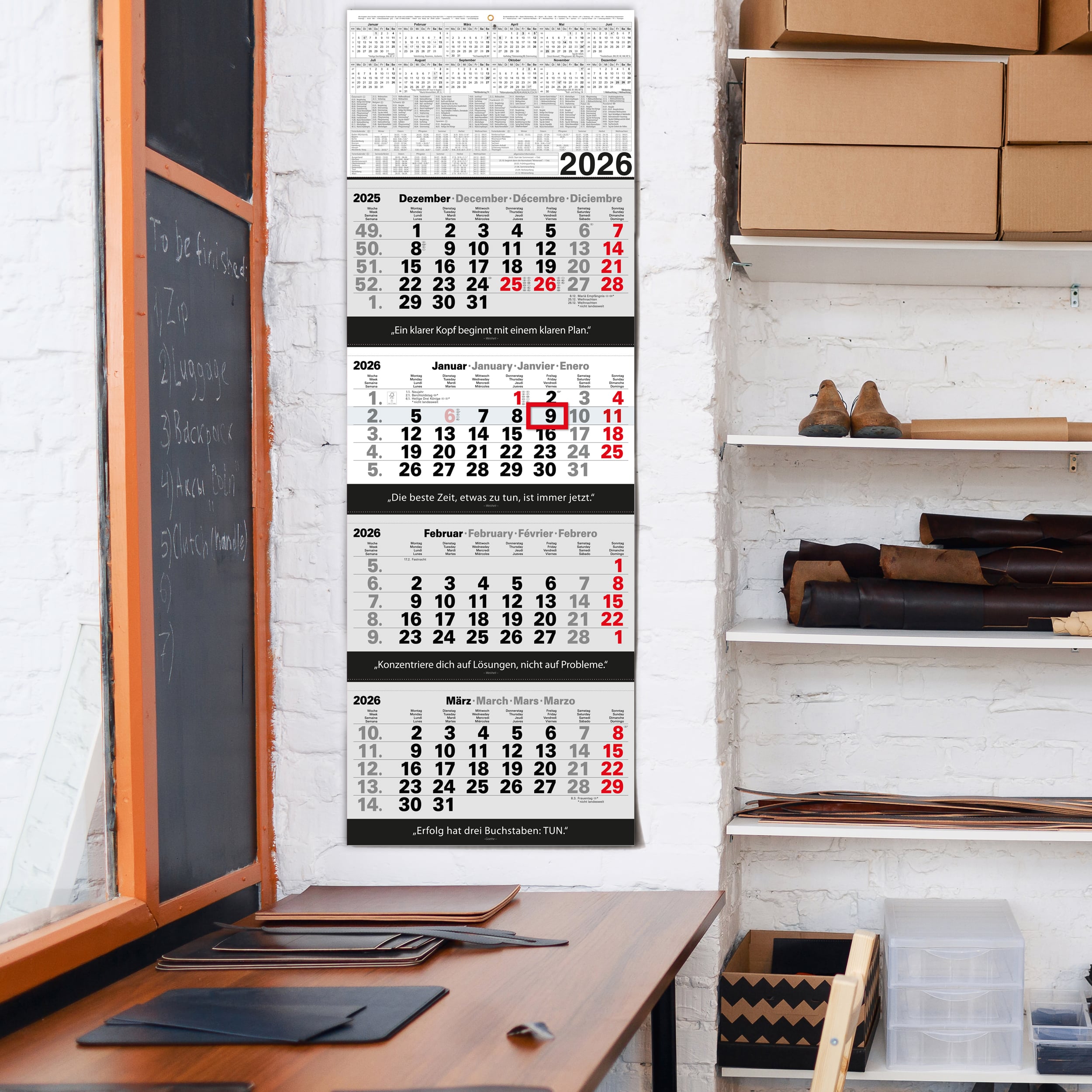 4 Monatskalender 2026 Wandkalender