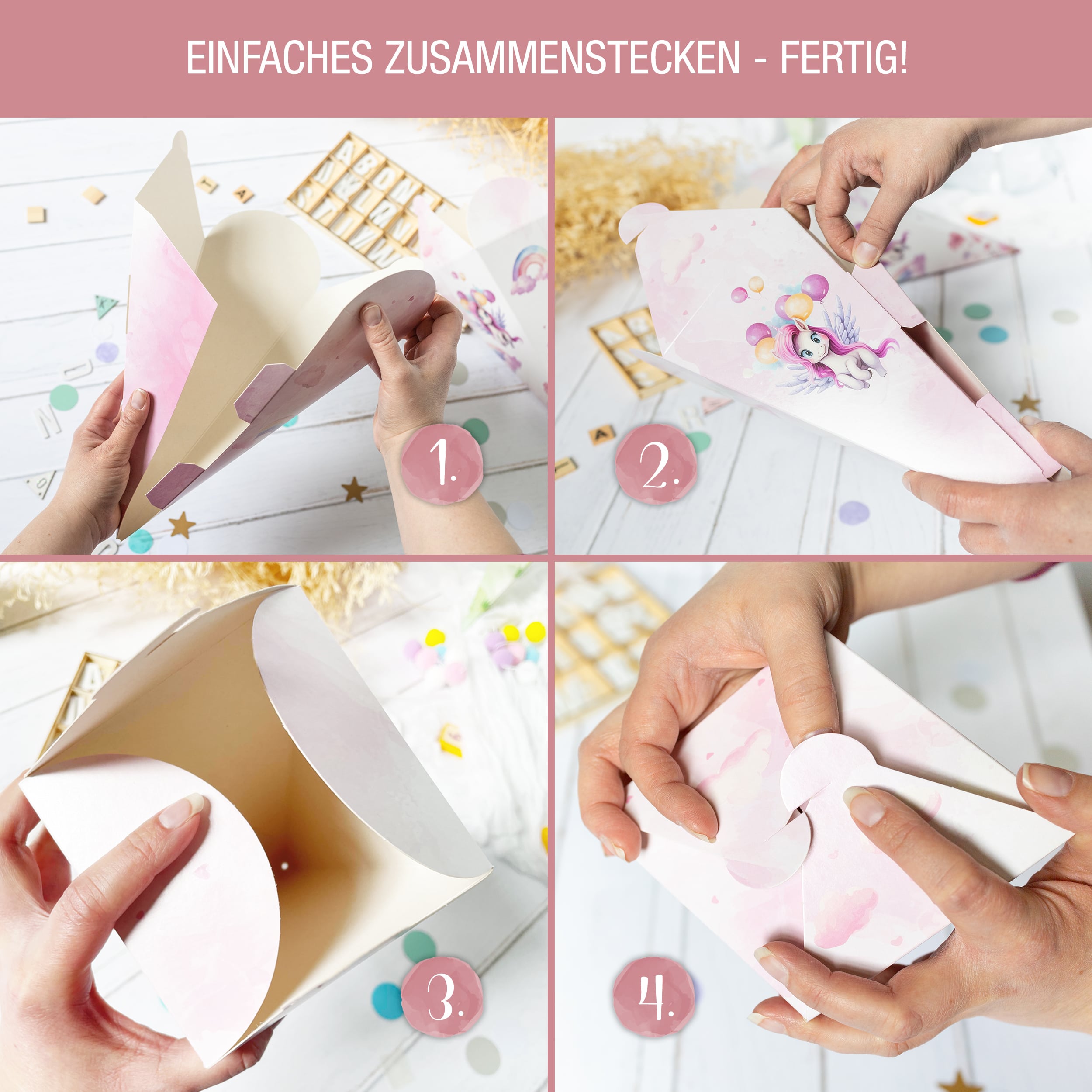 Geschwister-Schultüte Einhorn