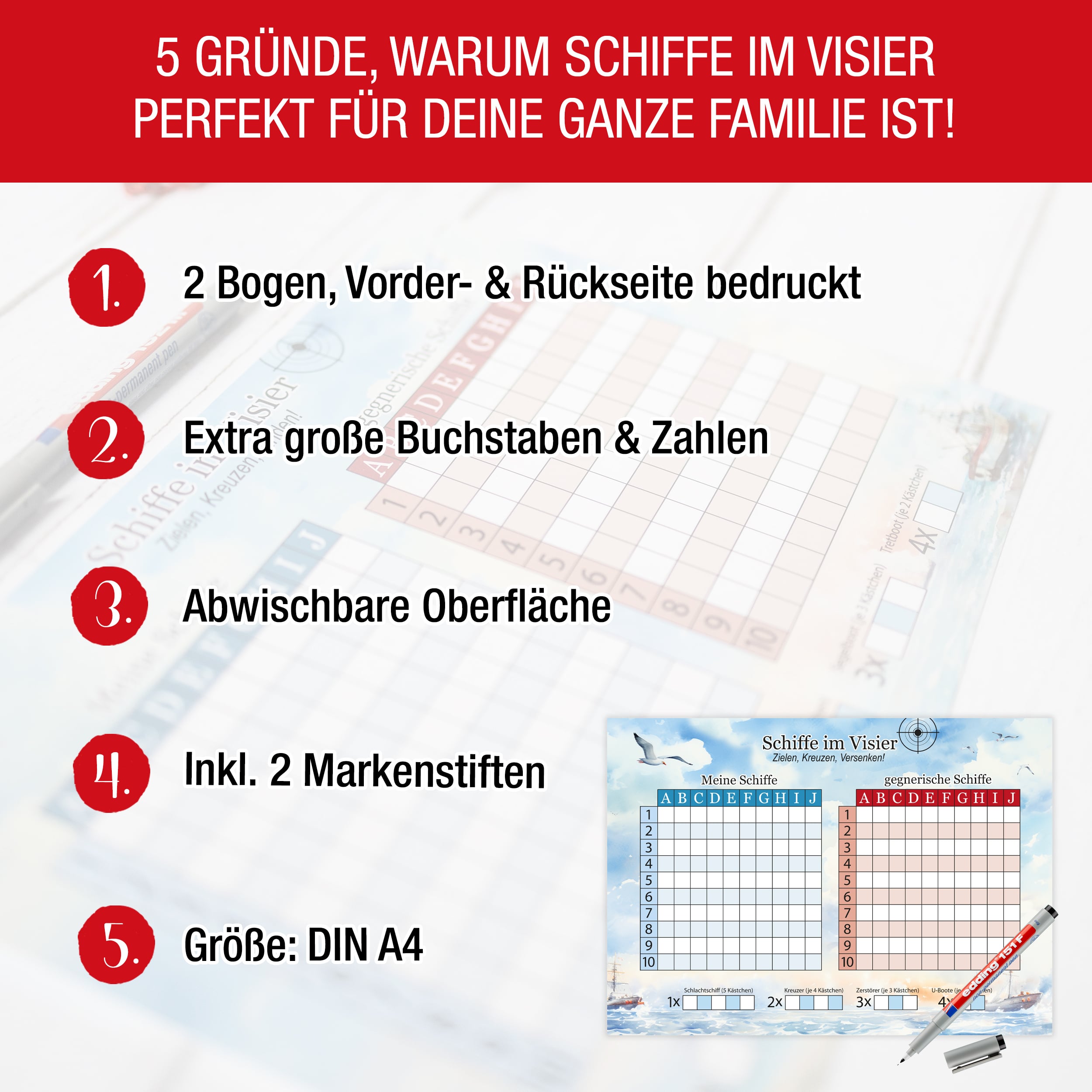 Schiffe versenken abwischbar