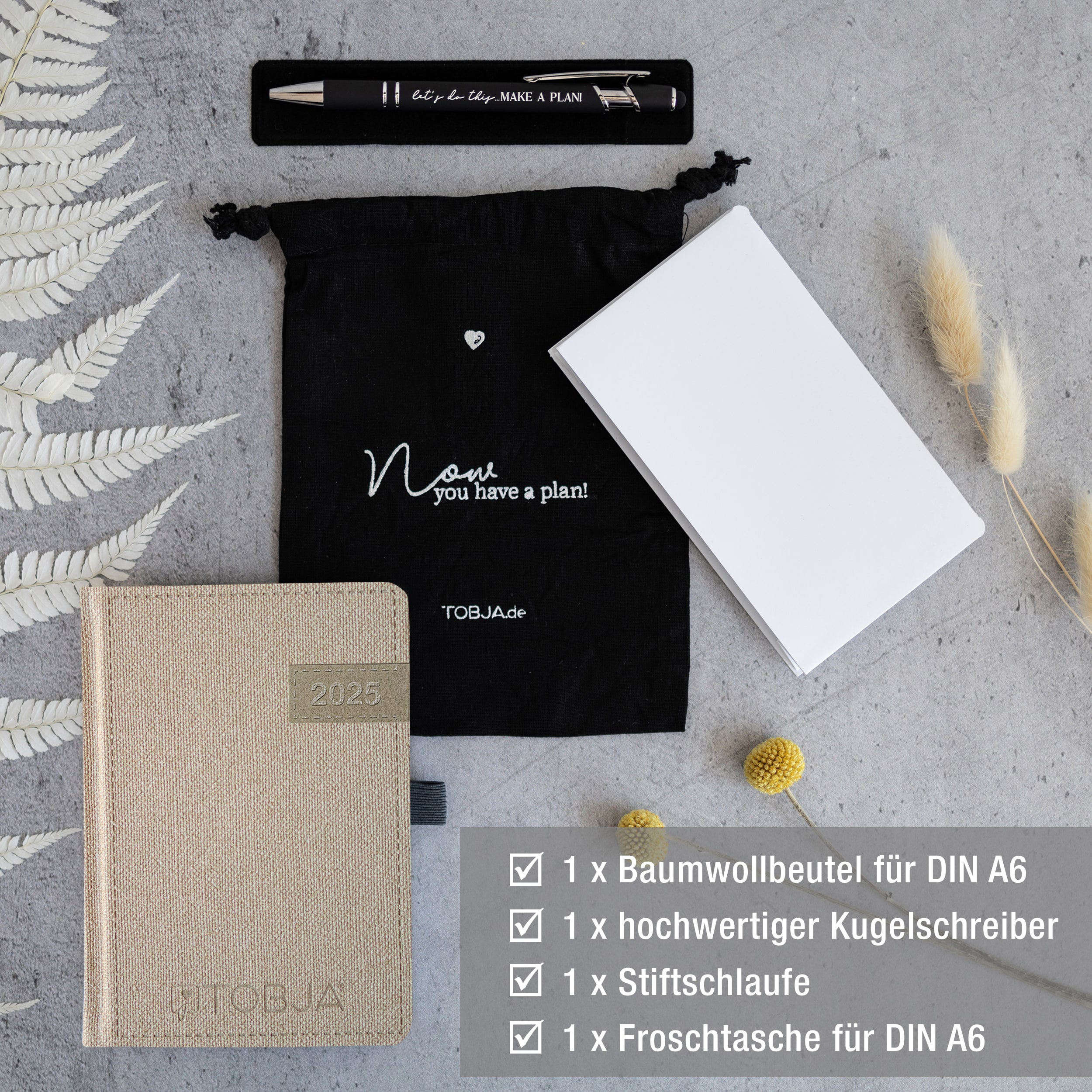 Taschenkalender 2025 A6 "Denim" Taschenkalender 2025 A6 Denim + Zubehör