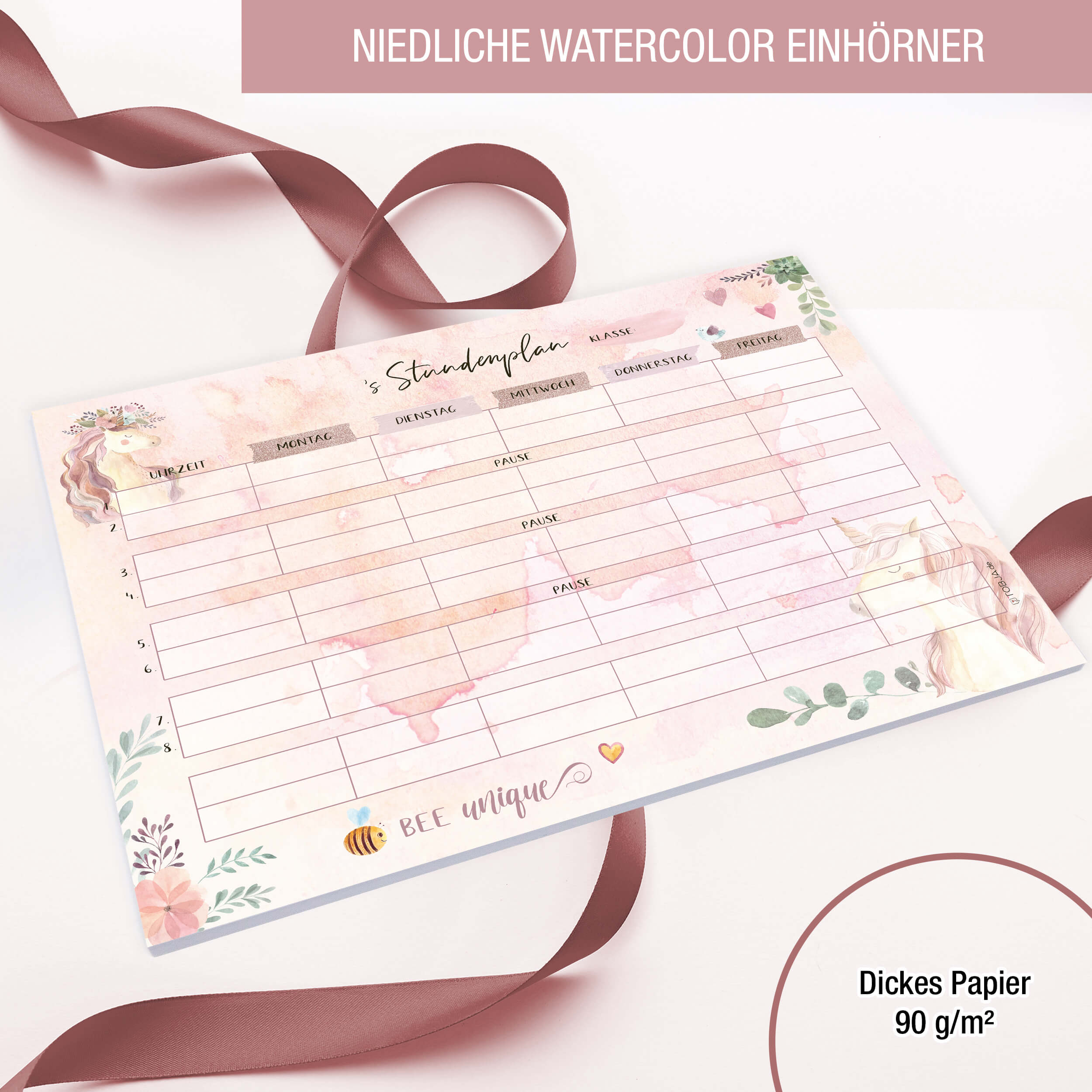 Stundenplan Block "Einhorn" Stundenplan Block "Einhorn"