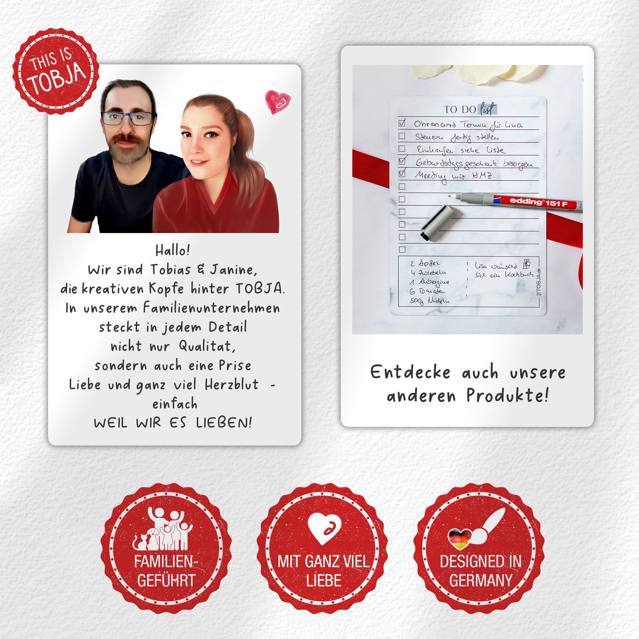 Abwischbarer Wandkalender 2026 A2 inkl. 4 Markenstifte