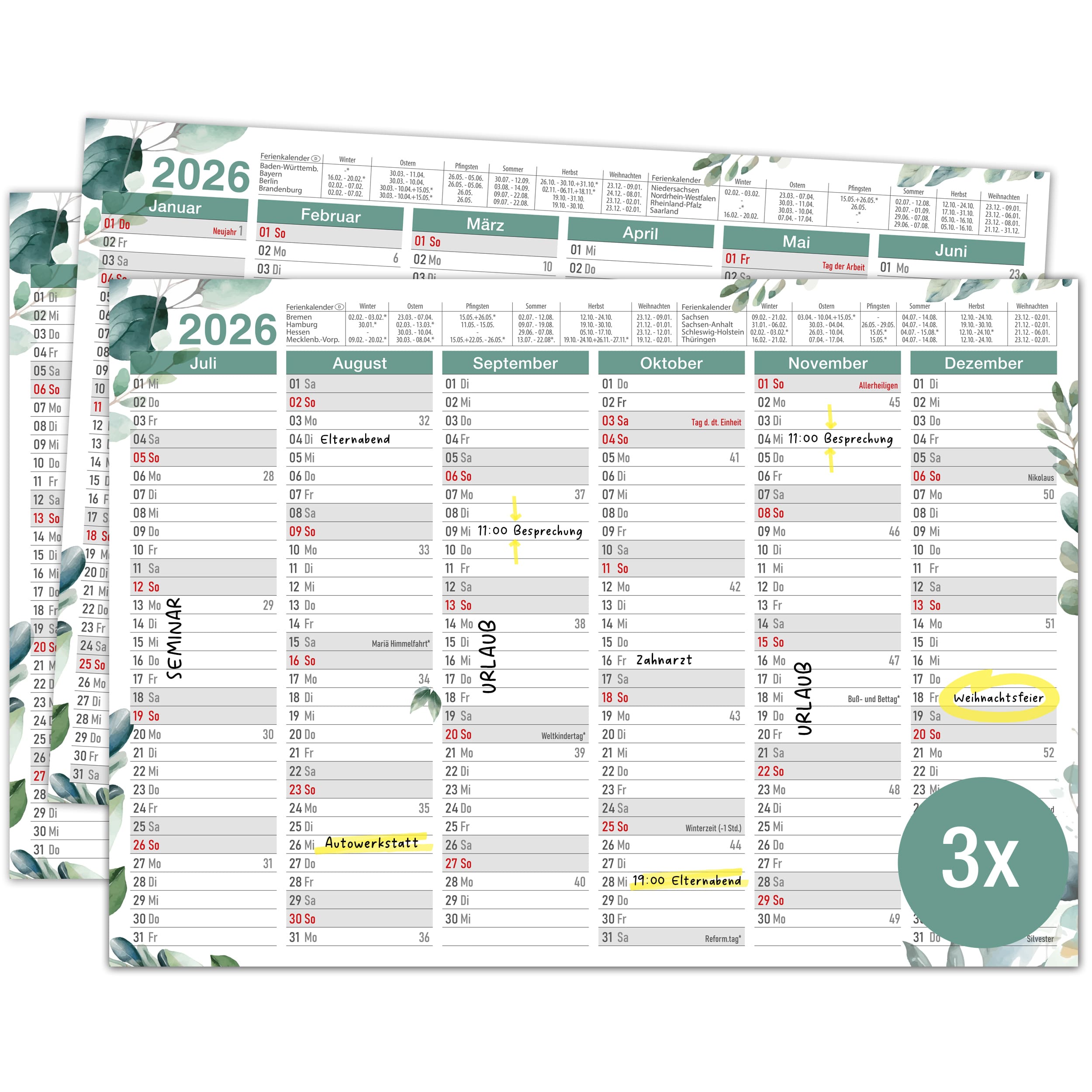 Tafelkalender 2026 "Eukalyptus"
