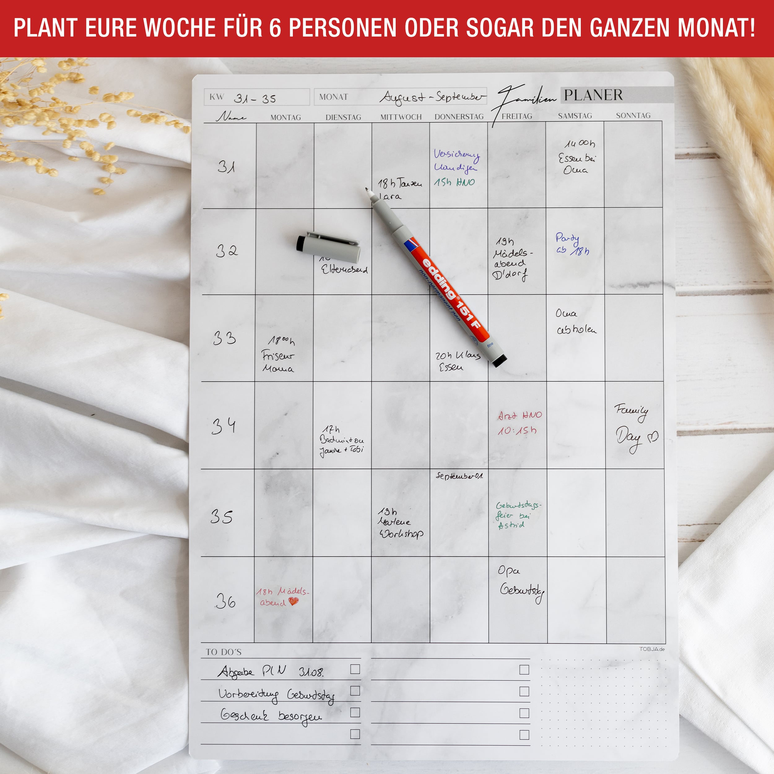 Familienplaner A3 inkl. 4 Stifte
