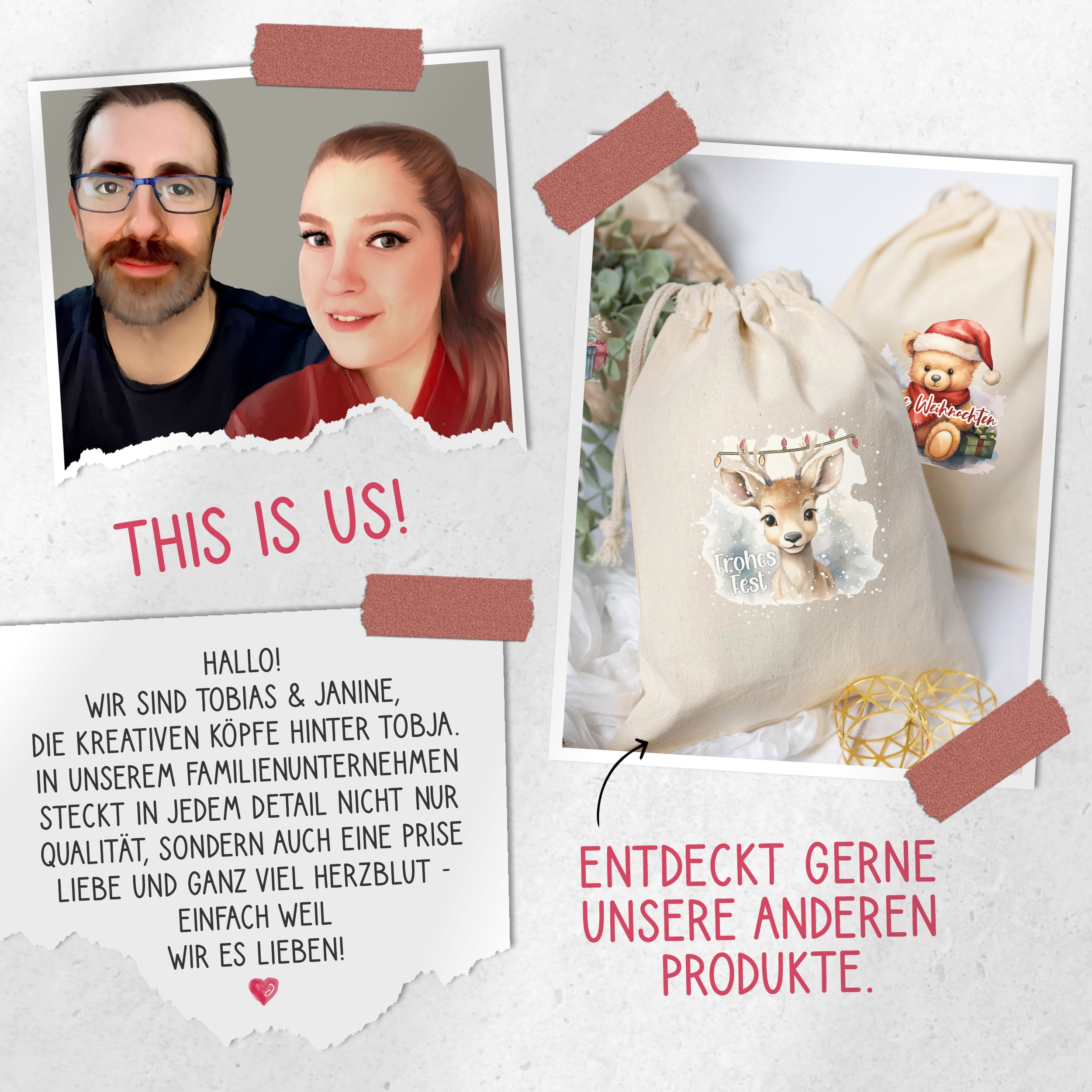 XXL Weihnachtskarten Set inkl. Stickern – 10er Set