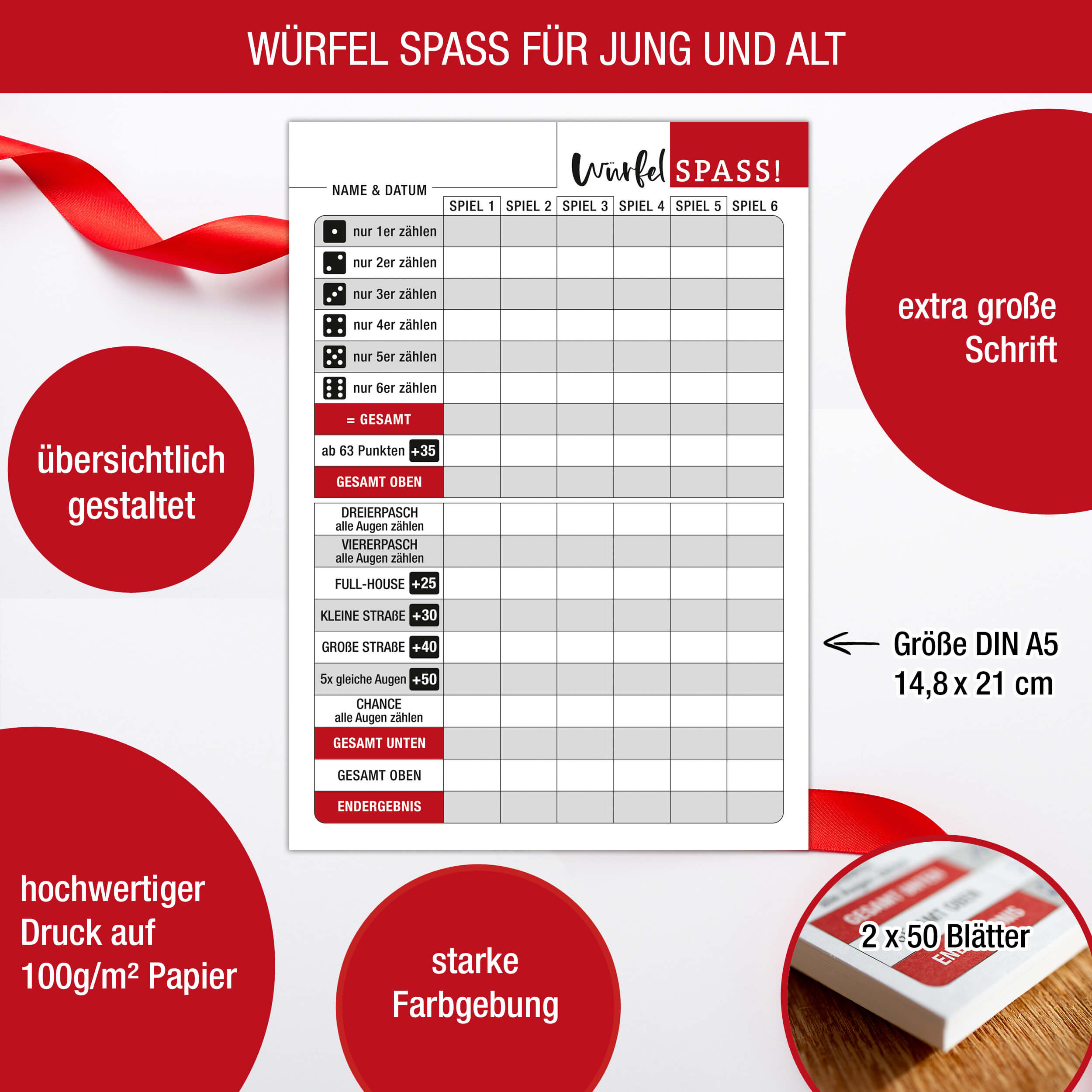 Würfelspiel Block "Senior Würfel-Spass" Würfelspiel Block "Senior Würfel-Spass"