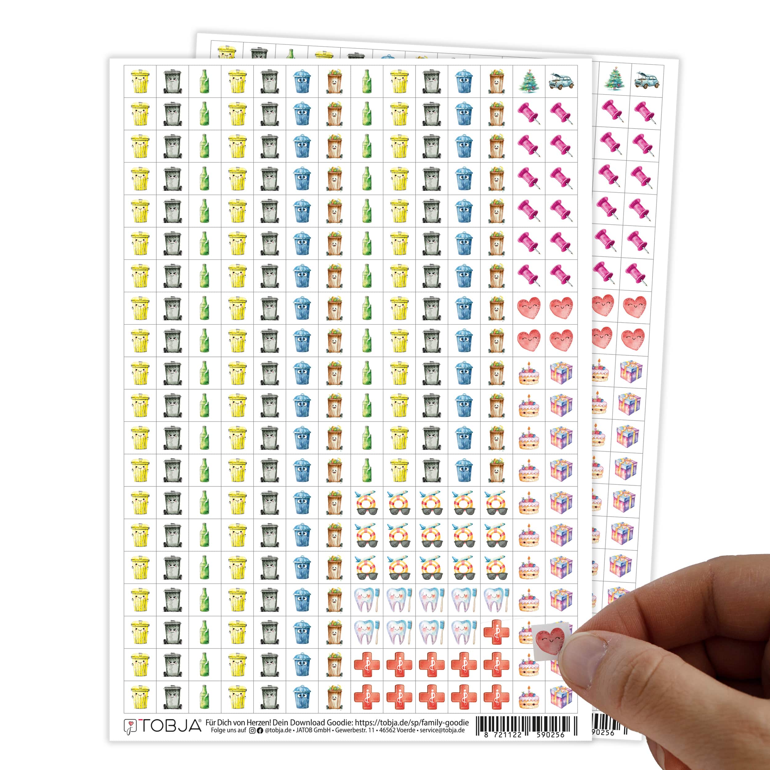 Kalender Sticker Set "Aquarell"