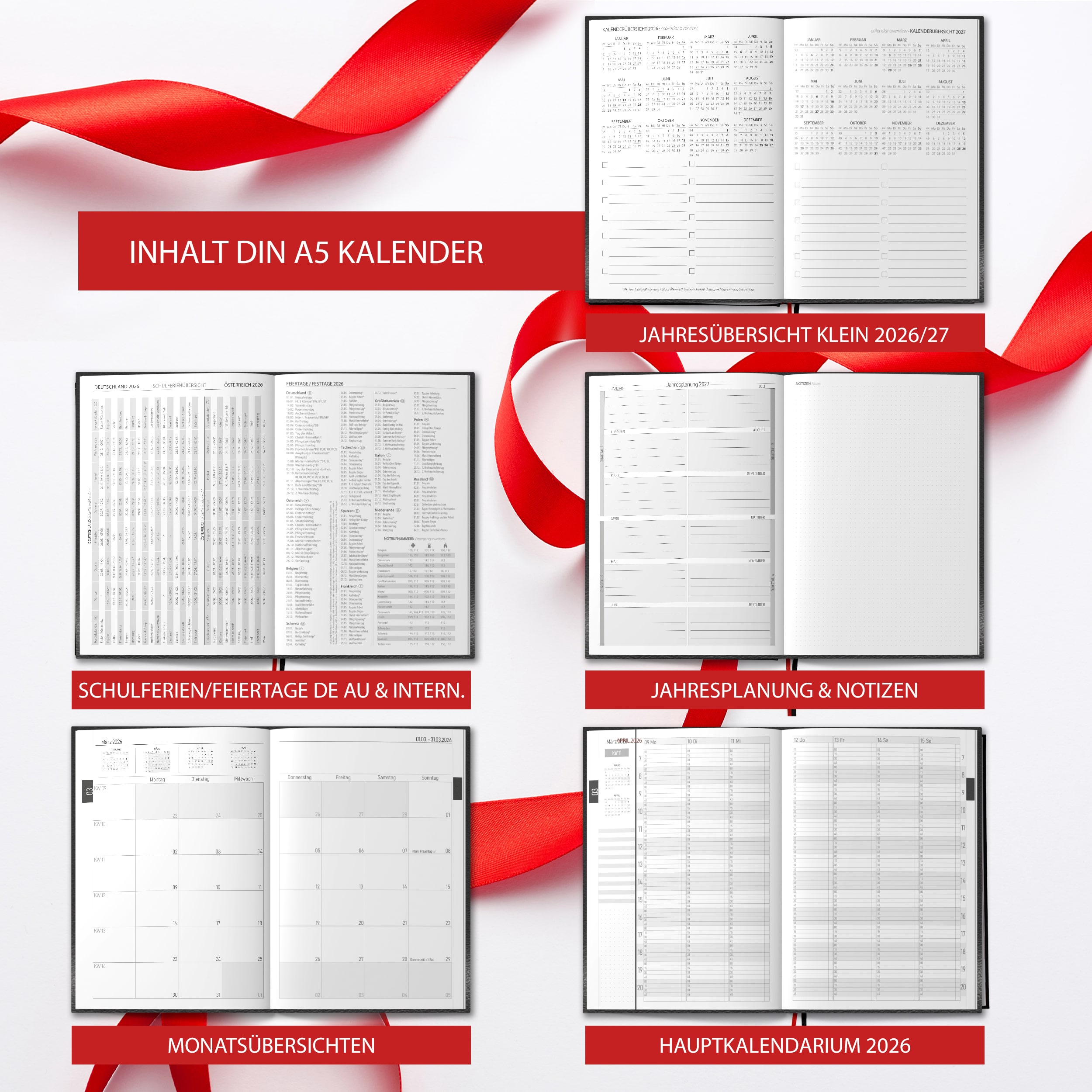 Taschenkalender 2026 A5 mit 15-Minuten-Taktung Taschenkalender 2026 A5 mit 15-Minuten-Taktung