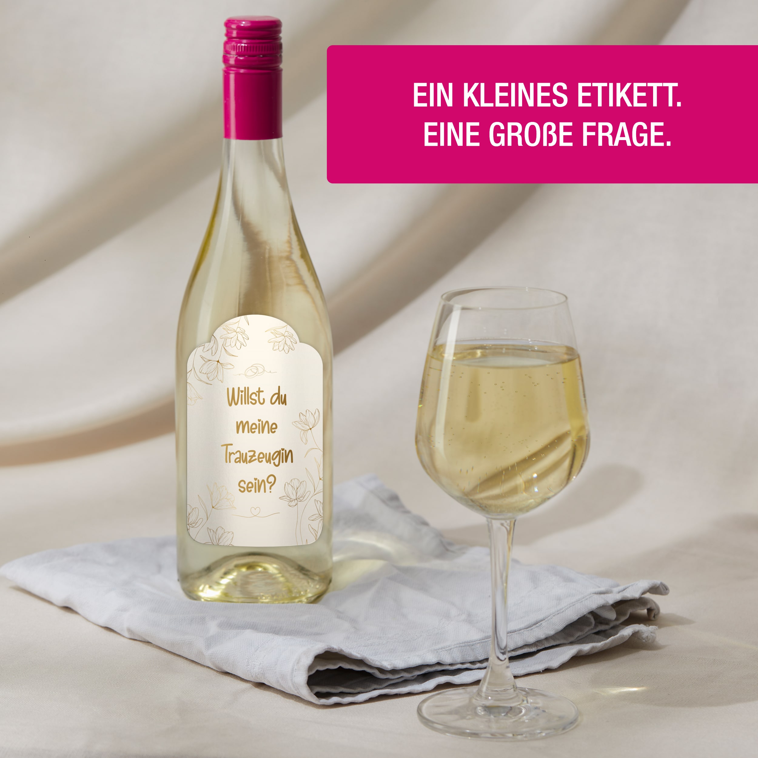 Trauzeugin Aufkleber Beige