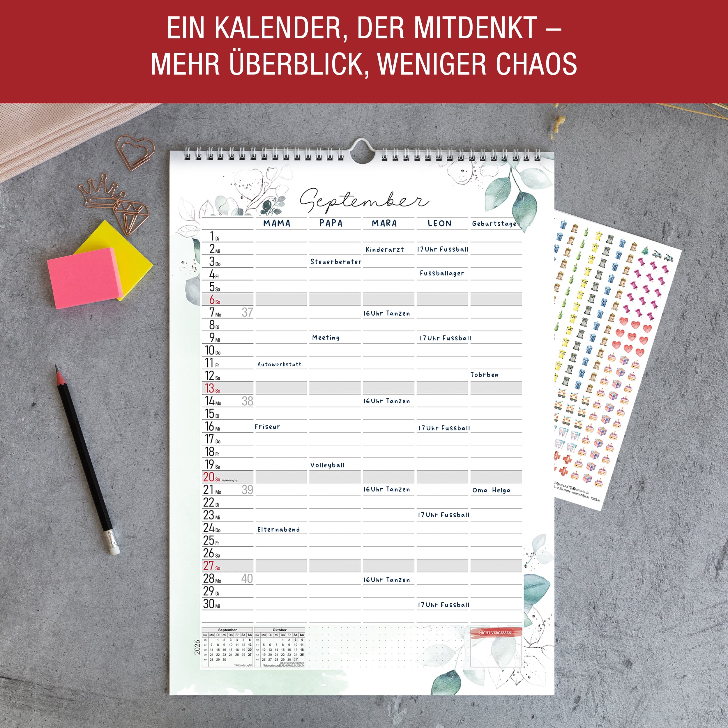Familienkalender 2026 "Aquarell Line" Familienkalender 2026 "Aquarell Line"