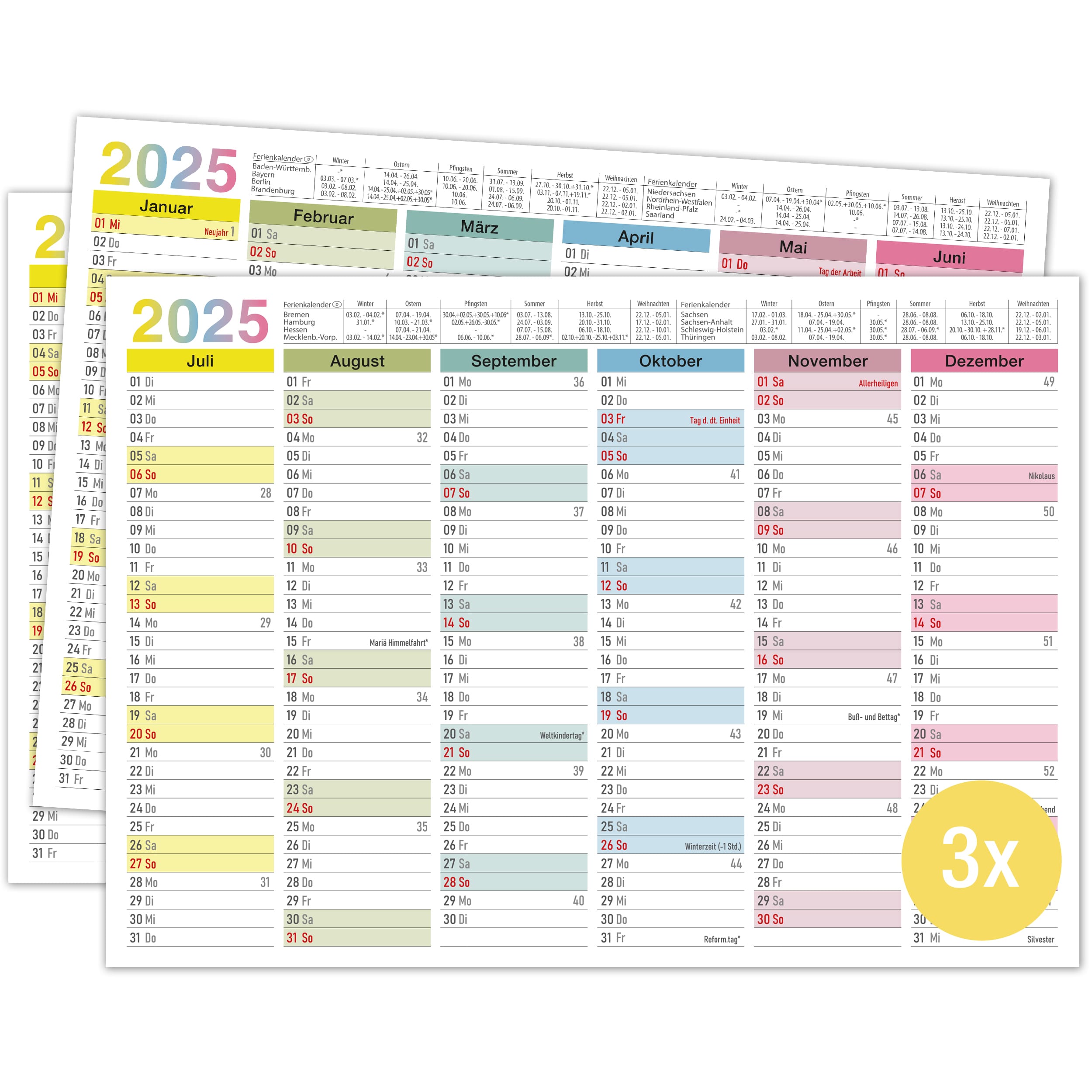 Tafelkalender 2025 "bunt"