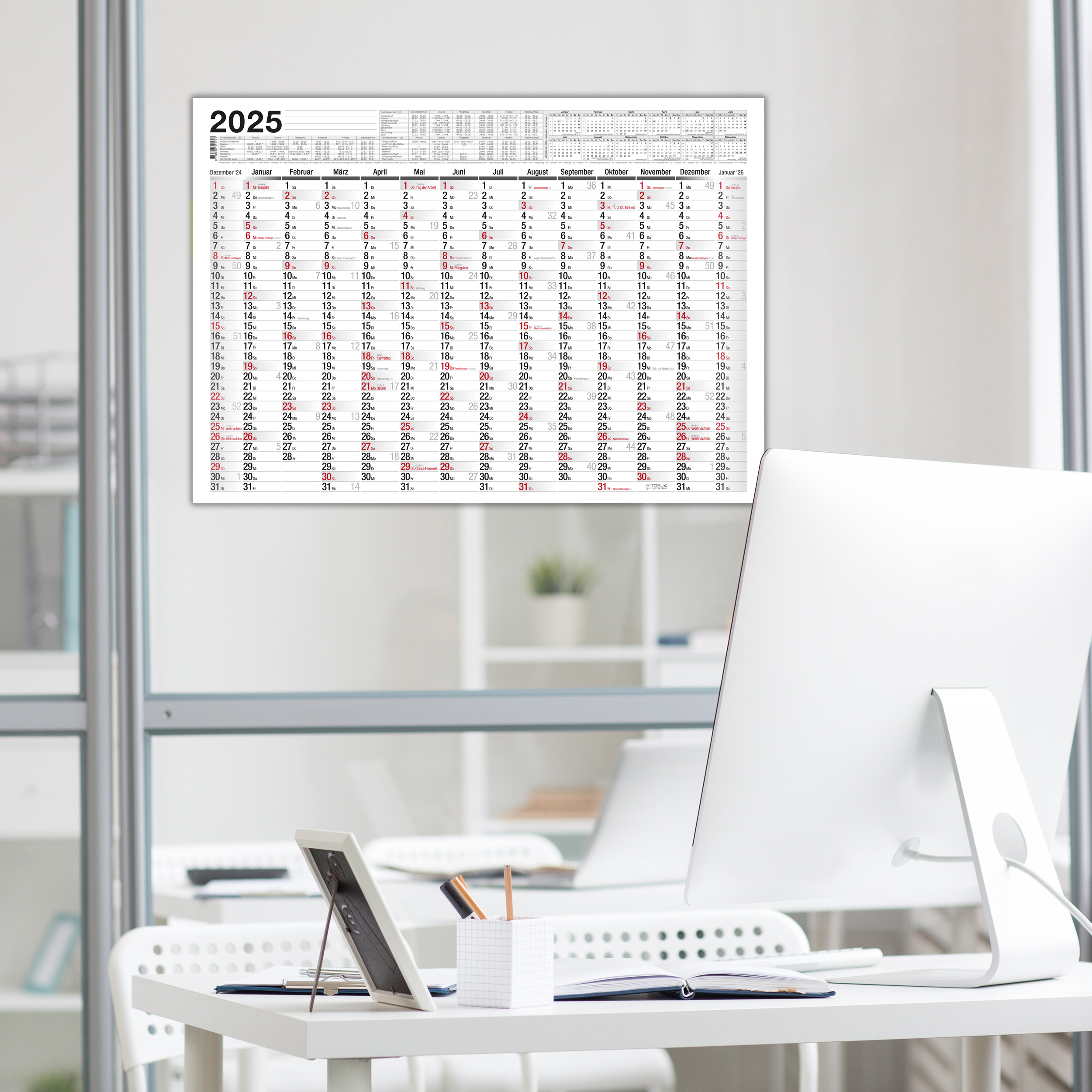 Wandkalender A2 2025