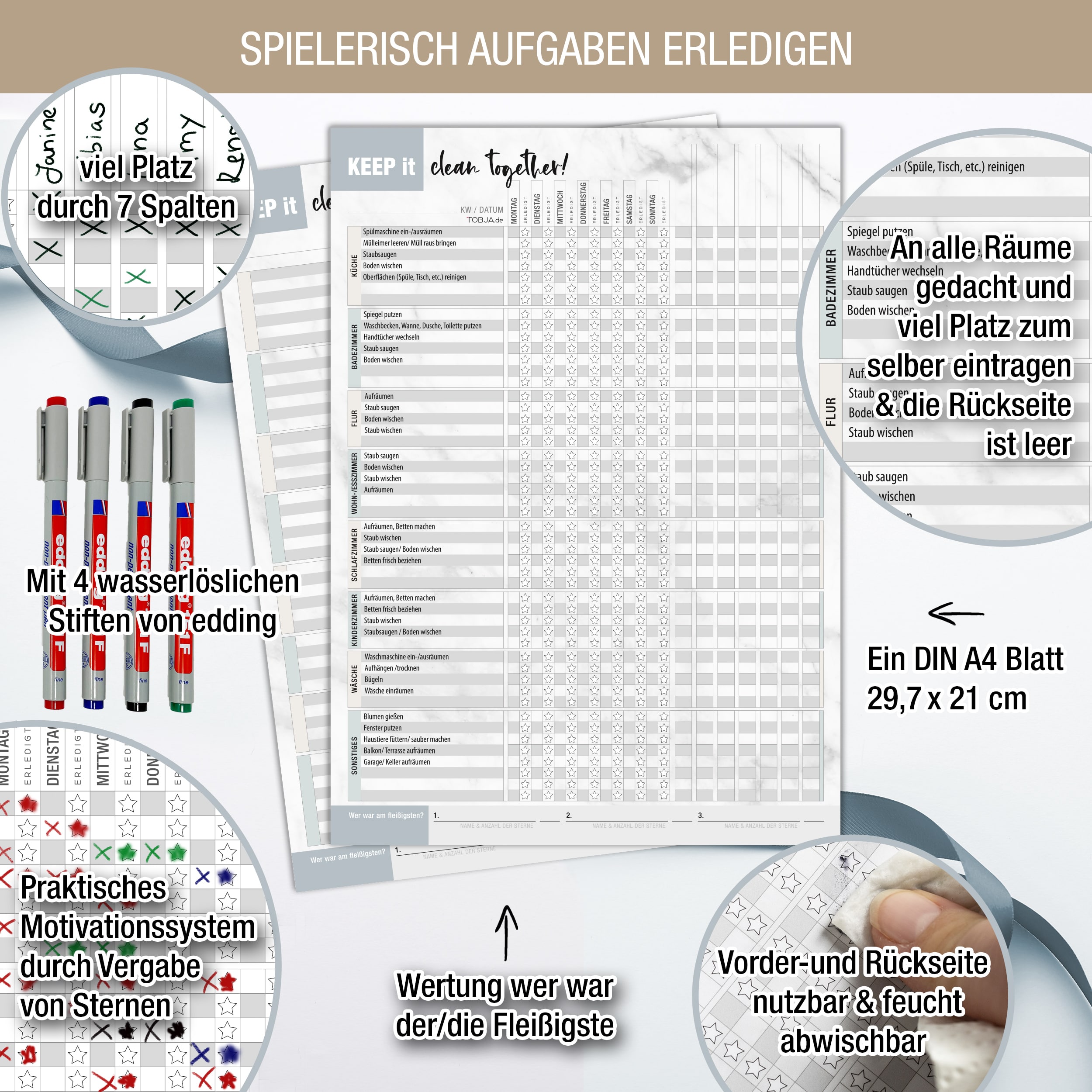 Haushaltsplaner Blatt 4 Stifte
