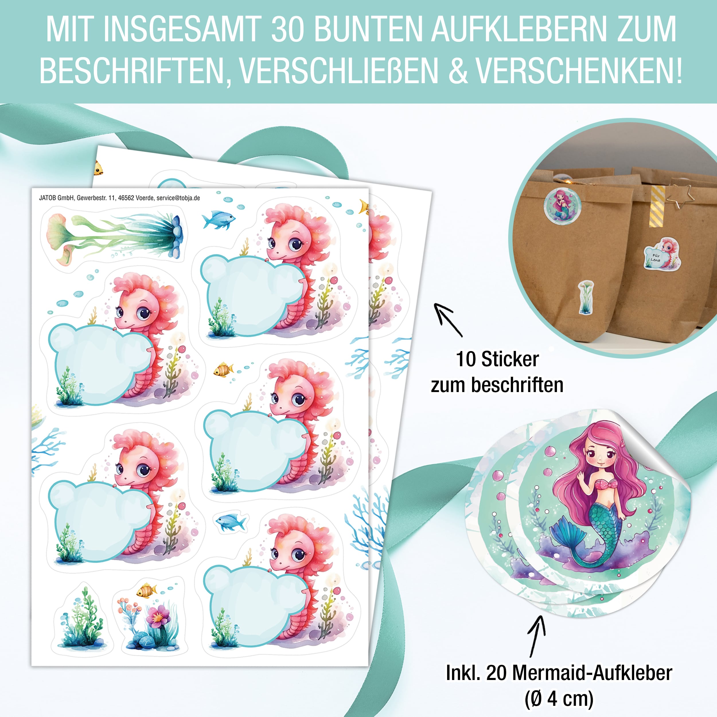 Geburtstags-Set Meerjungfrau inkl. Tüten