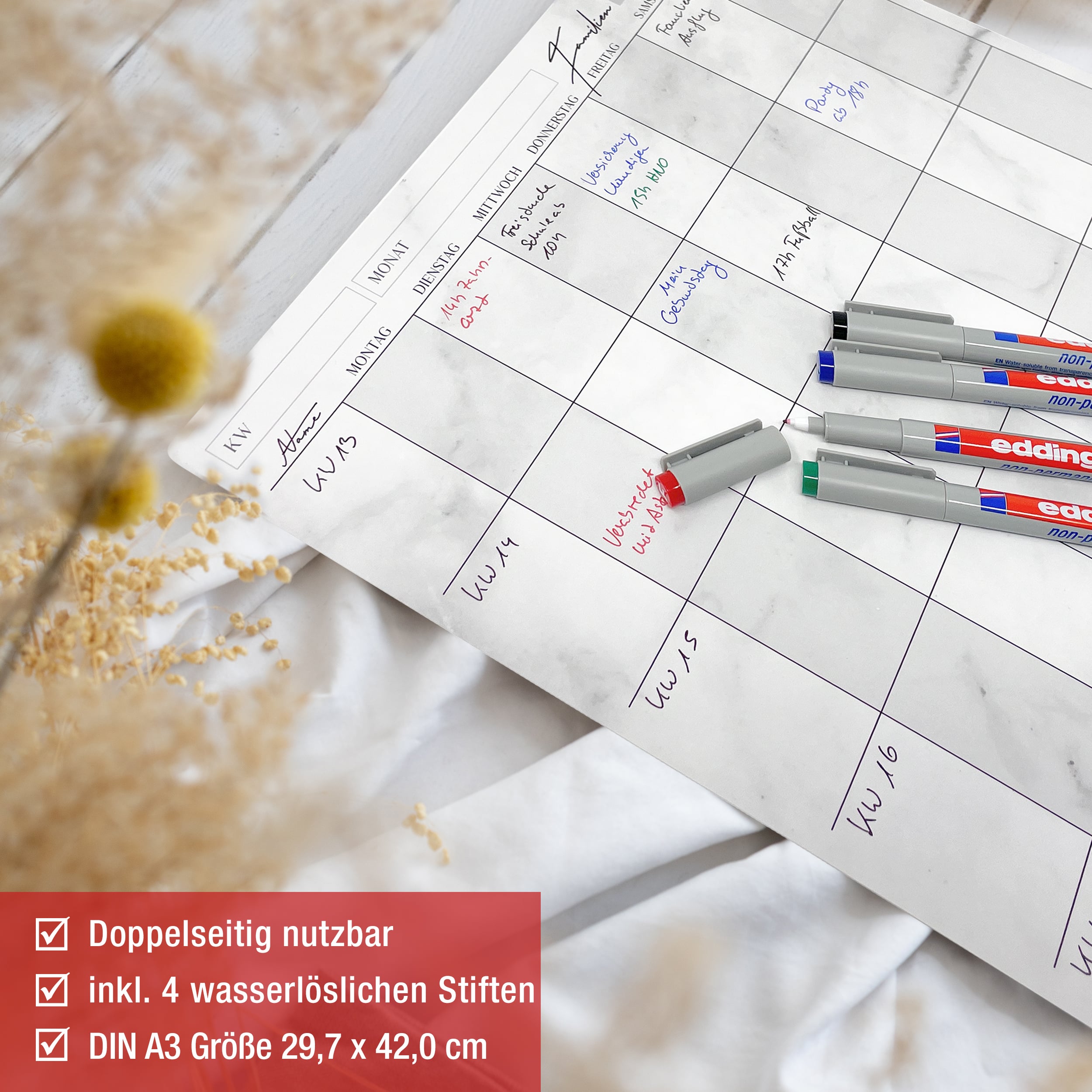 Familienplaner A3 inkl. 4 Stifte