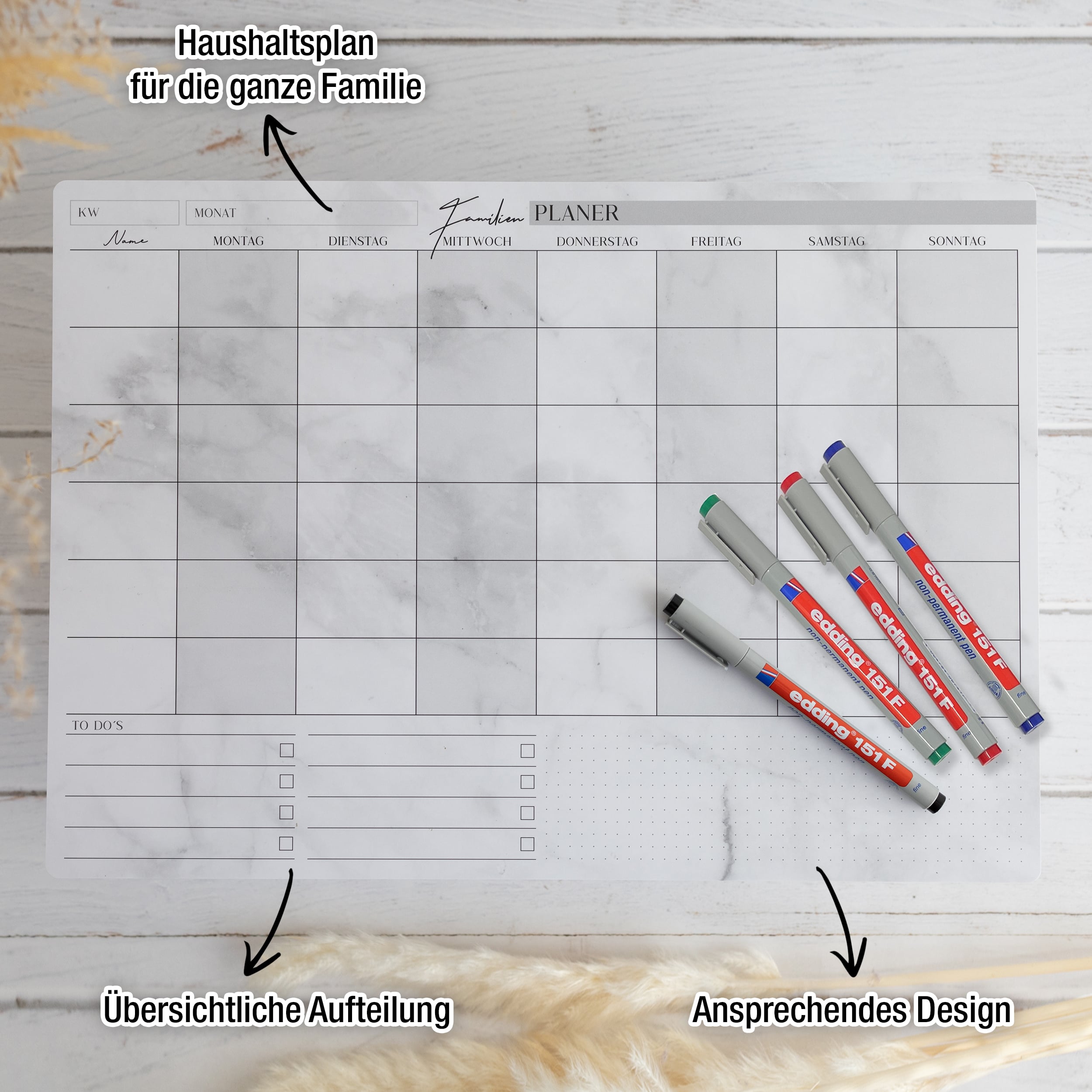 Familienplaner A3 inkl. 4 Stifte