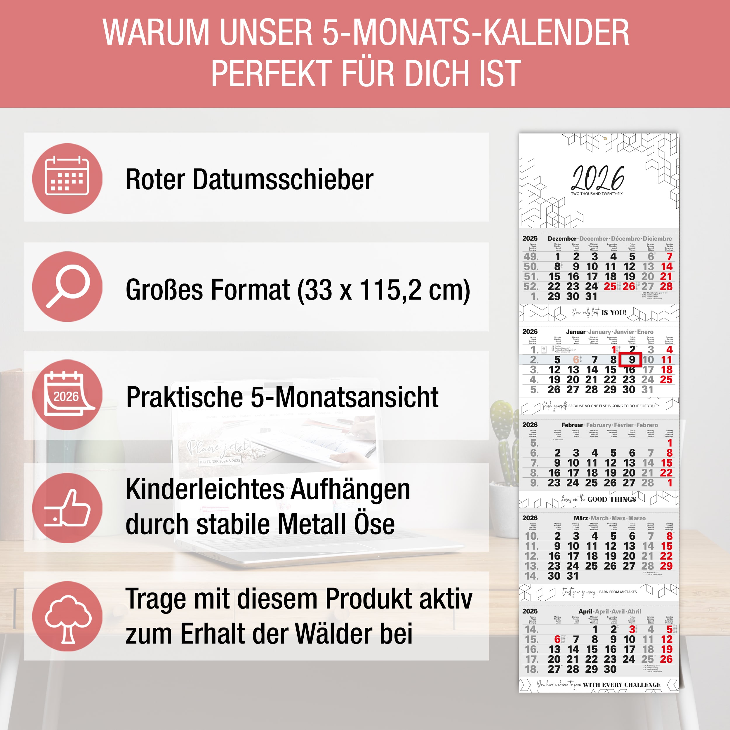 5 Monatskalender 2026 "Motivation Moments" 5 Monatskalender 2026 "Motivation Moments"