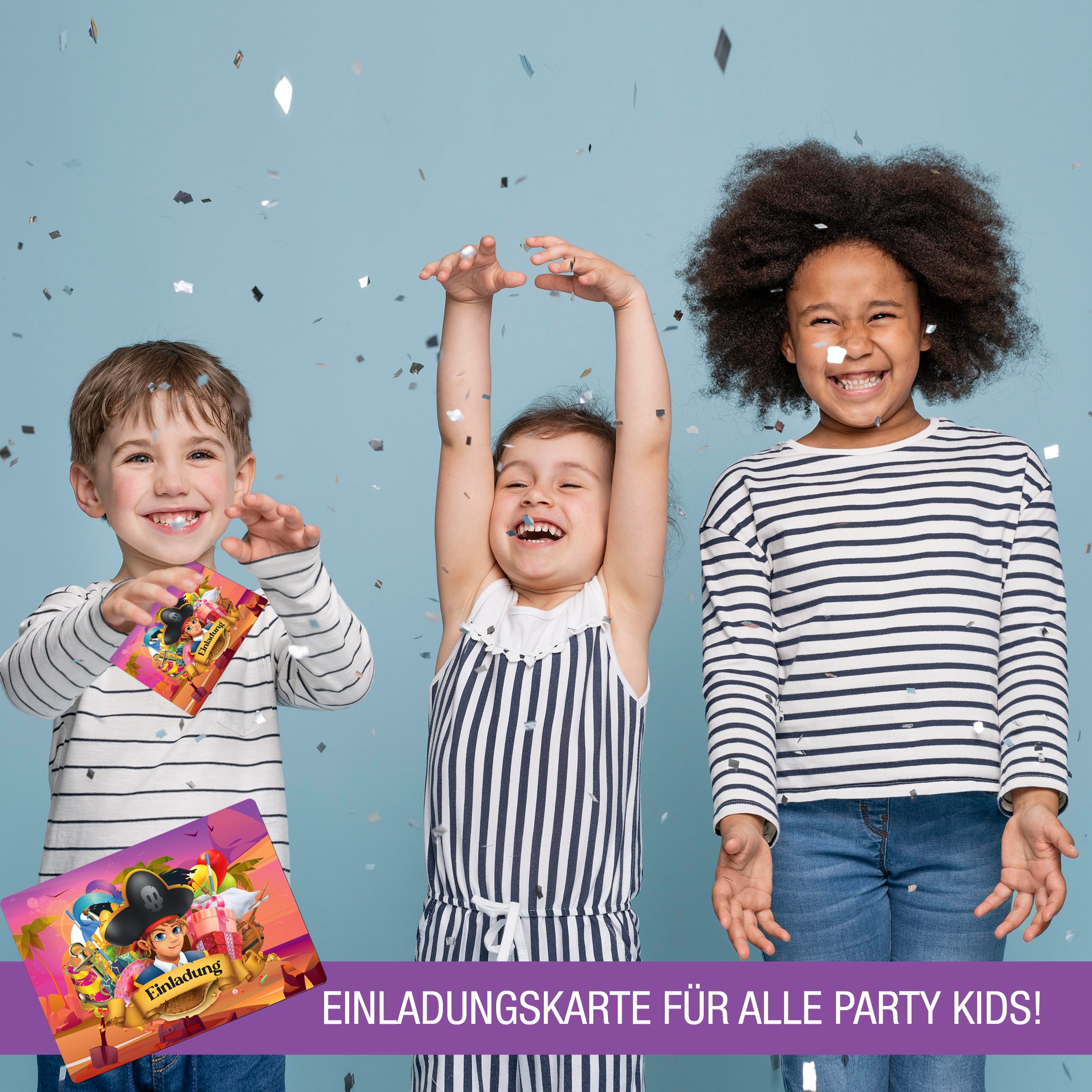 12 Einladungskarten inkl. Umschläge "Piraten Party"