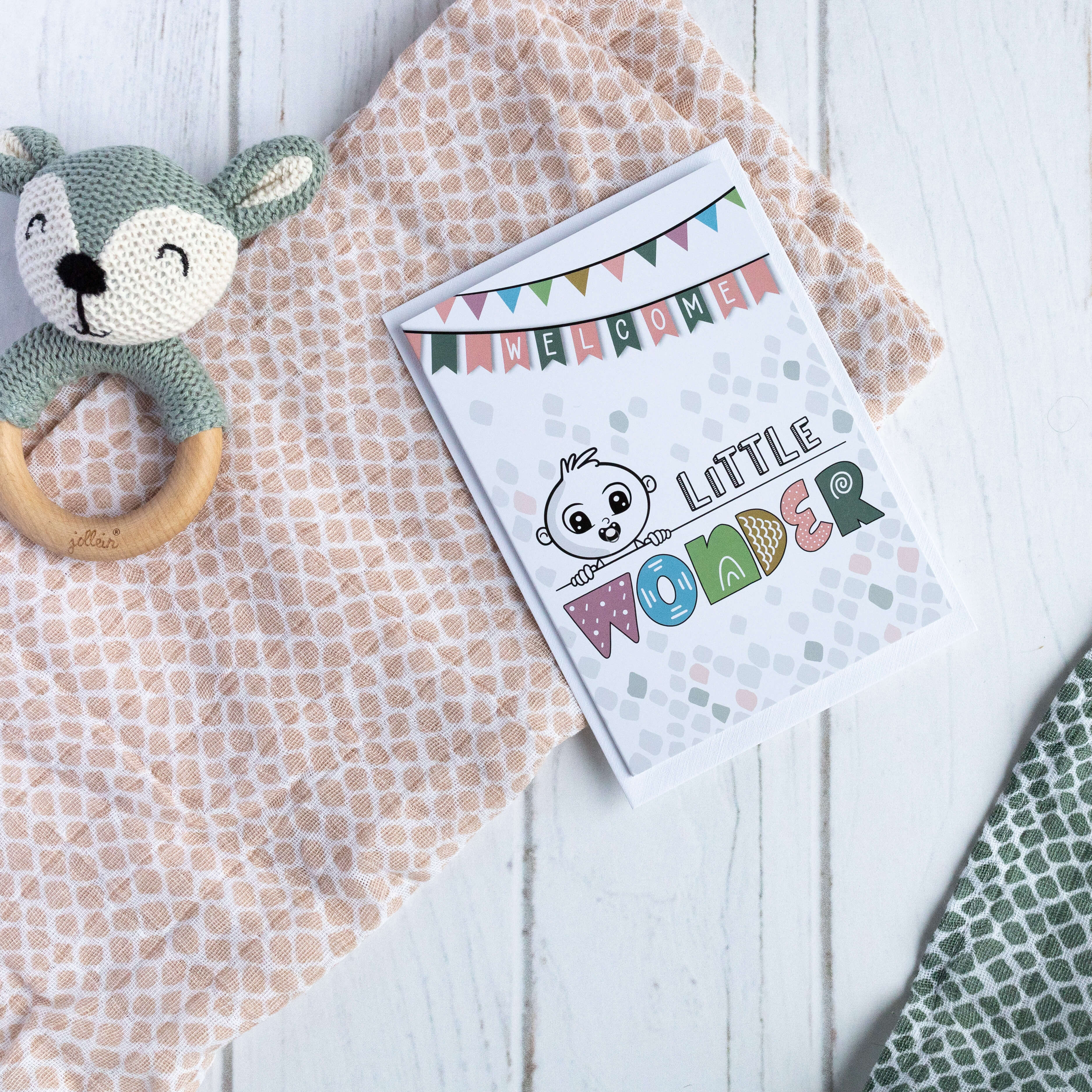 Glanzeffekt Glückwunschkarte zur Geburt