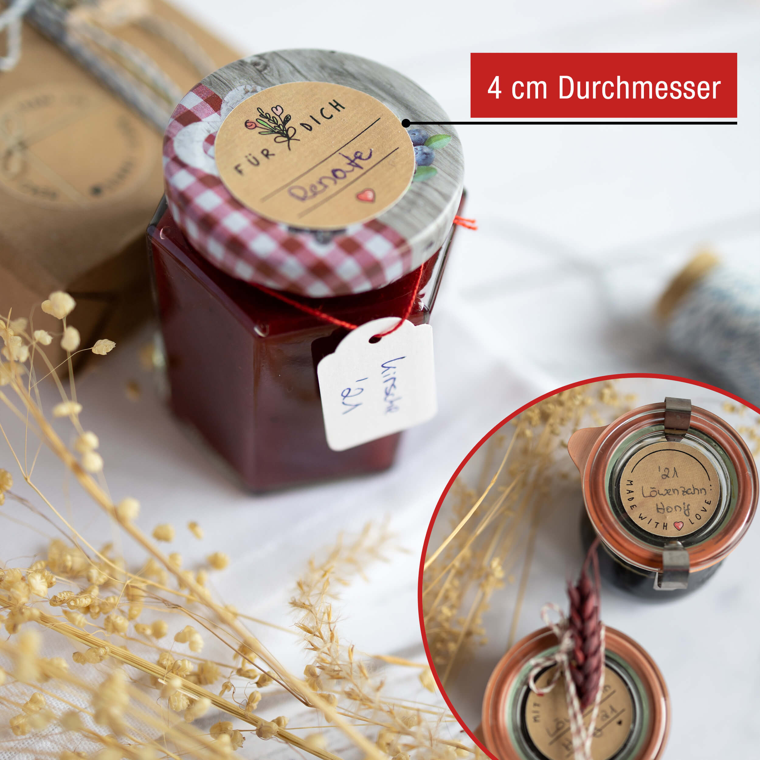 Sticker 4er-Set Bögen "Kraftpapier Design"