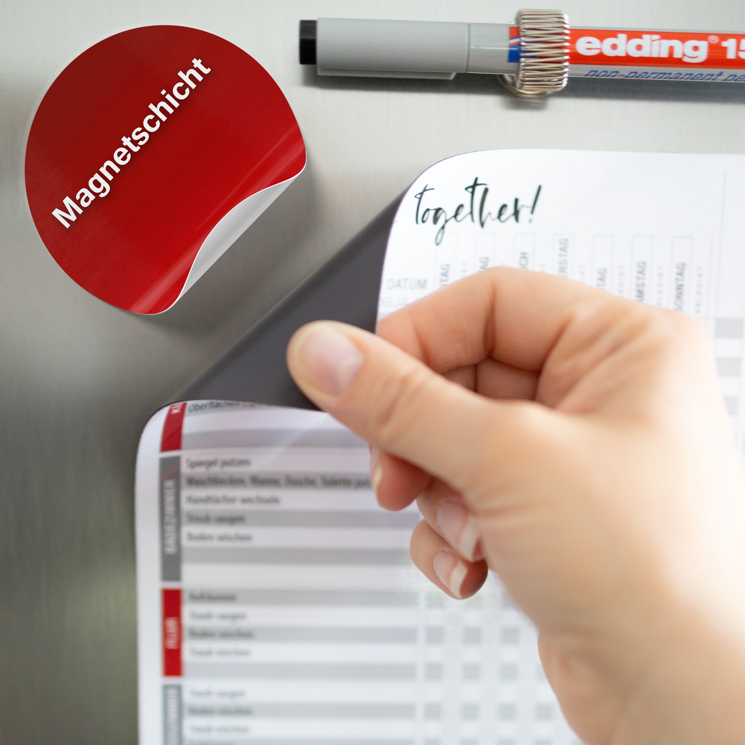 Haushaltsplaner magnetisch inkl. 4 Stifte